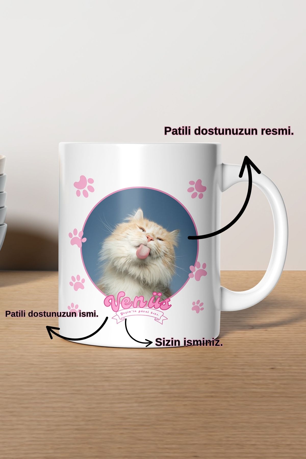 gavebutik Patili Dostunuza Özel Baskılı Hediyelik Seramik Kupa Bardak Makinede Yıkanabilir