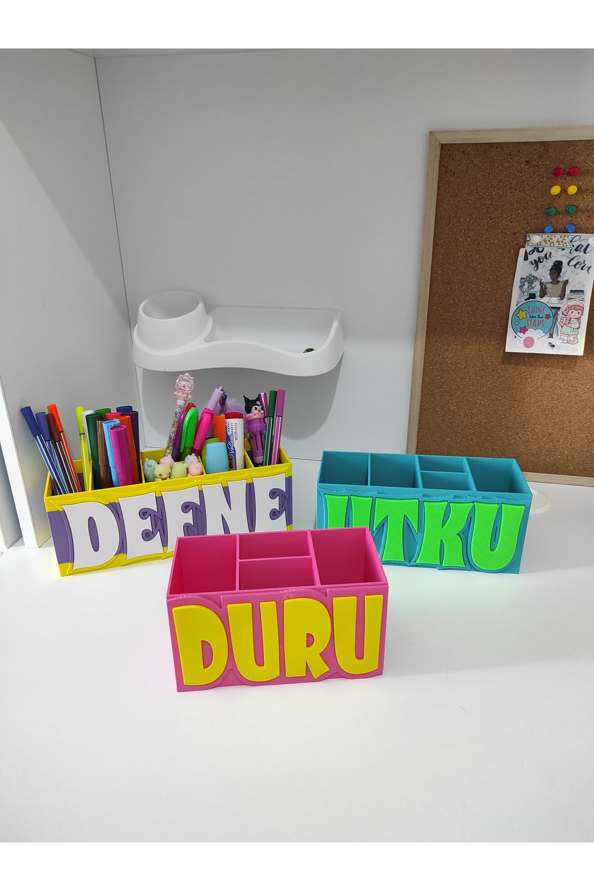 CAGLAR3D Kişiye Özgü Kalem Kutusu Masaüstü Organizer (Küçük Boy)