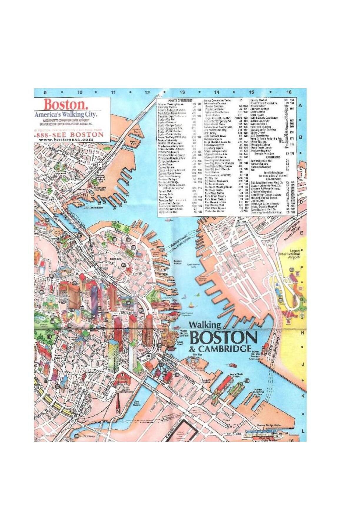 Kişisel Yayınlar Walking Boston & Cambridge (Harita Map)