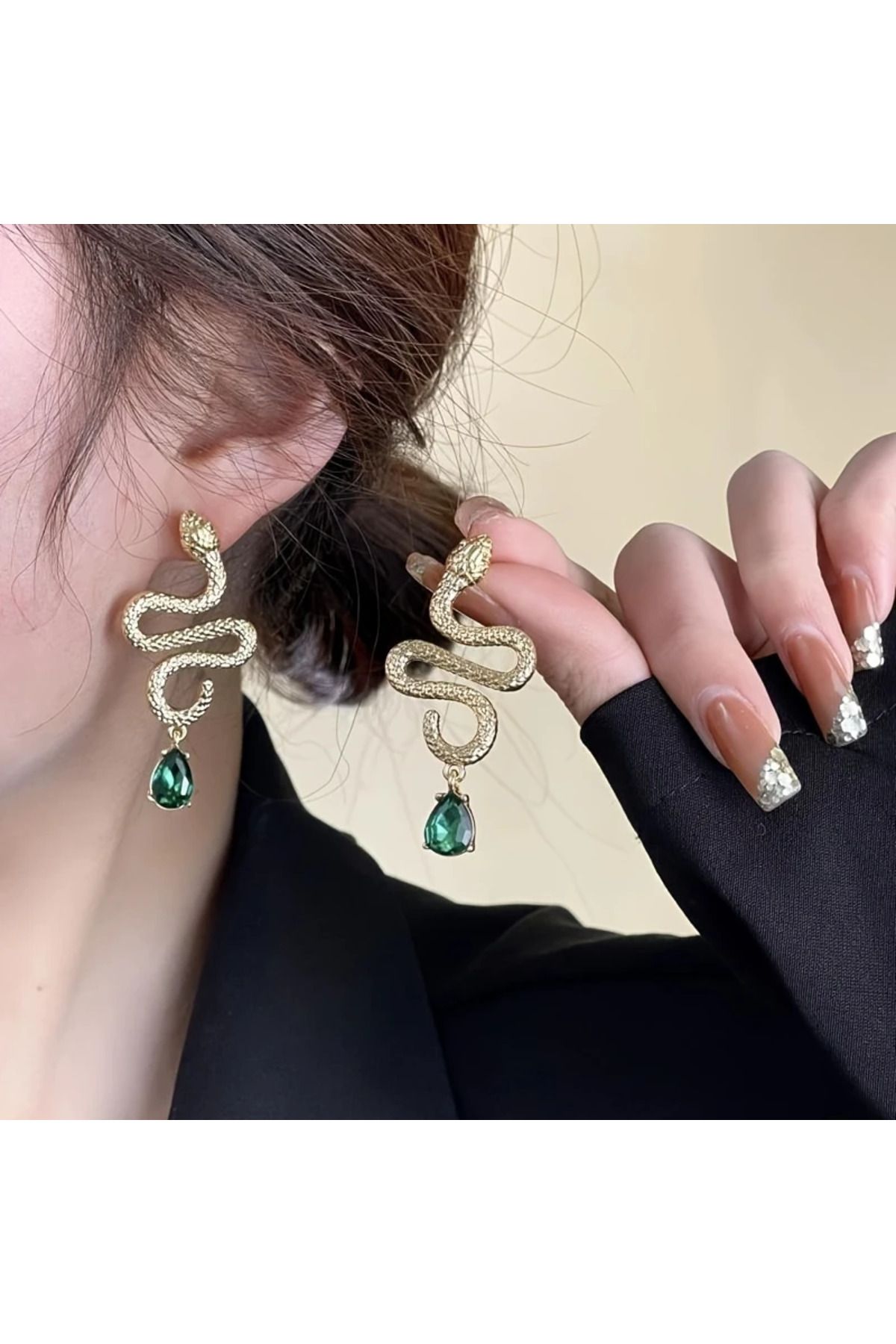 MİLALAZO Günlük Kullanıma, Gece Kulüplerine ve İşe Gidiş-Gelişe Uygun Vintage Moda Abartılı Yılan Küpeler