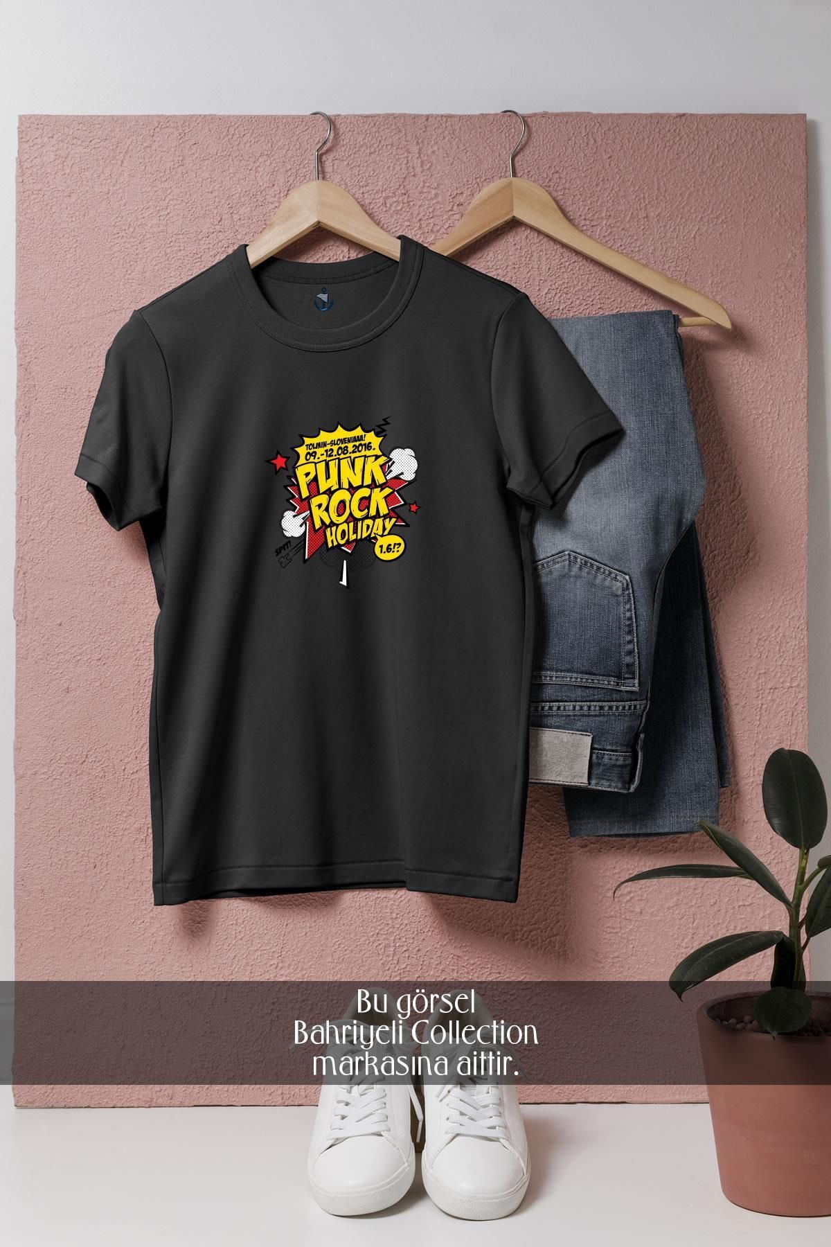Bahriyeli Collection Oversize Punk Rock Holiday Tasarımlı Unisex T-Shirt