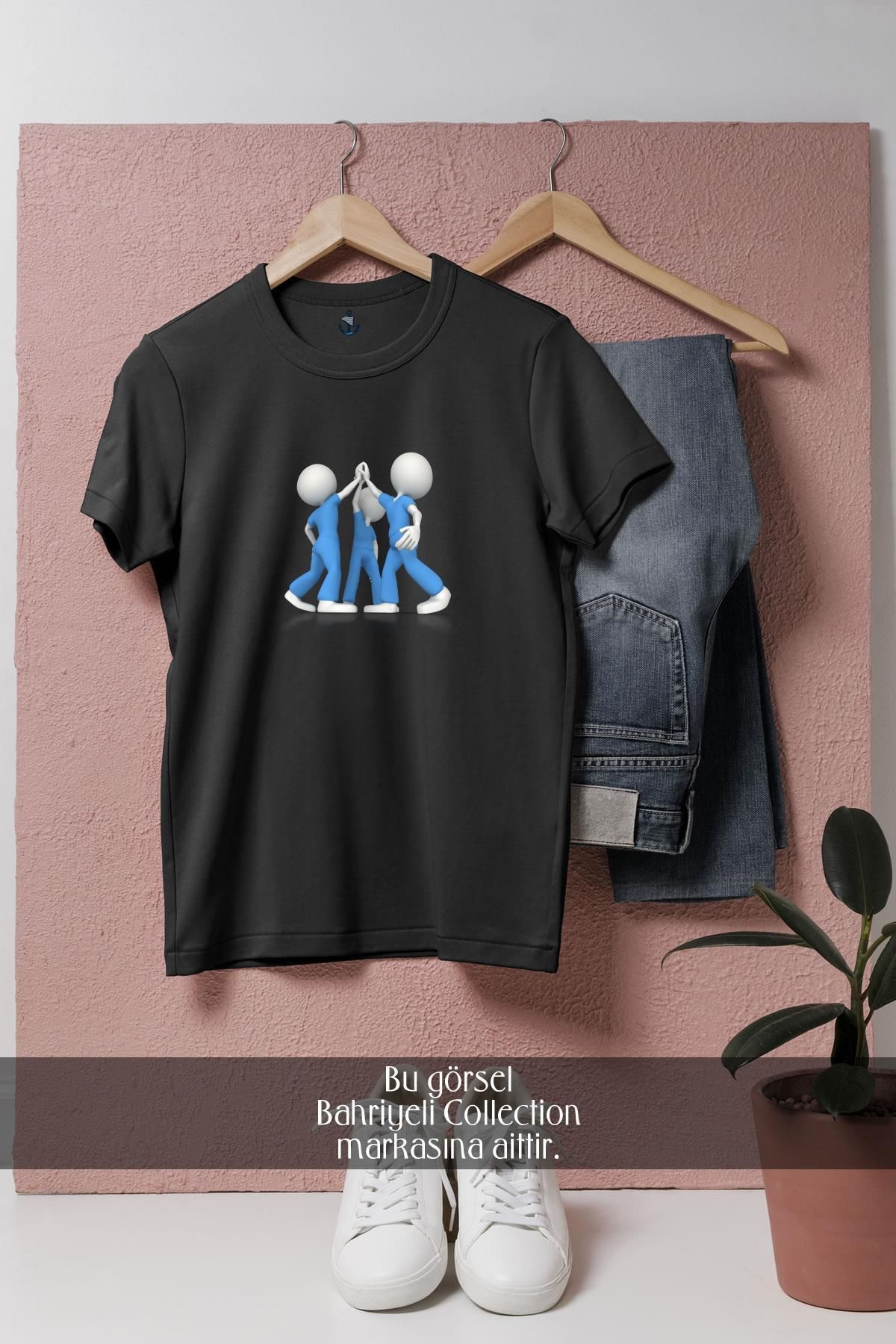 Bahriyeli Collection Oversize Takım Oyunu Güç Birleştirme Tasarımlı Unisex T-Shirt