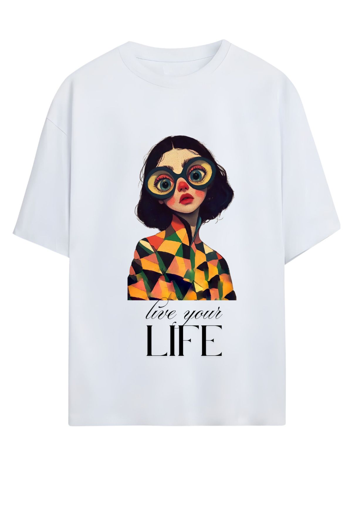 MAGORS GraffTee Unisex %100 Organik Pamuk Bisiklet Yaka Illustrasyon Baskılı Özel Tasarım T-shirt