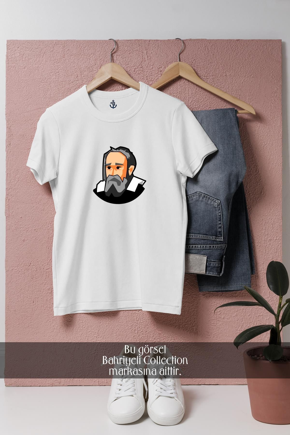 Bahriyeli Collection Oversize Galileo Galilei Galileo's Leaning Tasarımlı Unisex T-Shirt