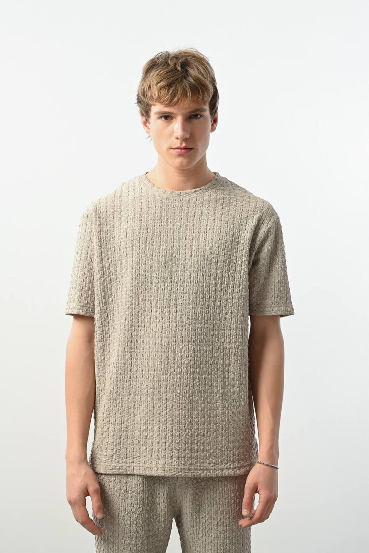 MARRAKECH Bisiklet Yaka Dokulu Erkek T-Shirt