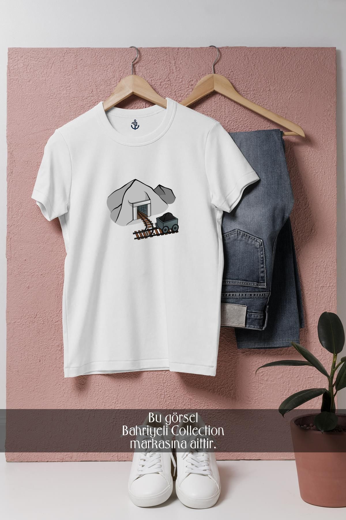 Bahriyeli Collection Oversize Kömür Madeni Tasarımlı Unisex T-Shirt