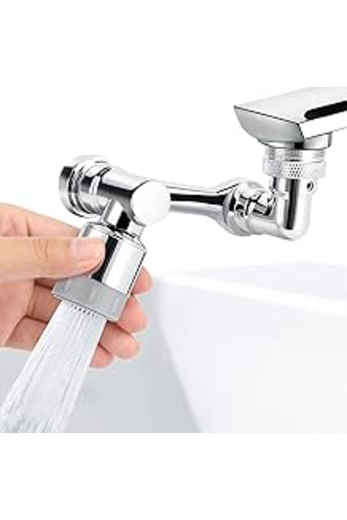 Pazarcan 1080 Derece Dönebilen Evye Batarya Genişletici 2 Püskürtme Modlu Lavabo Döner Lavabo Musluğu Genişl