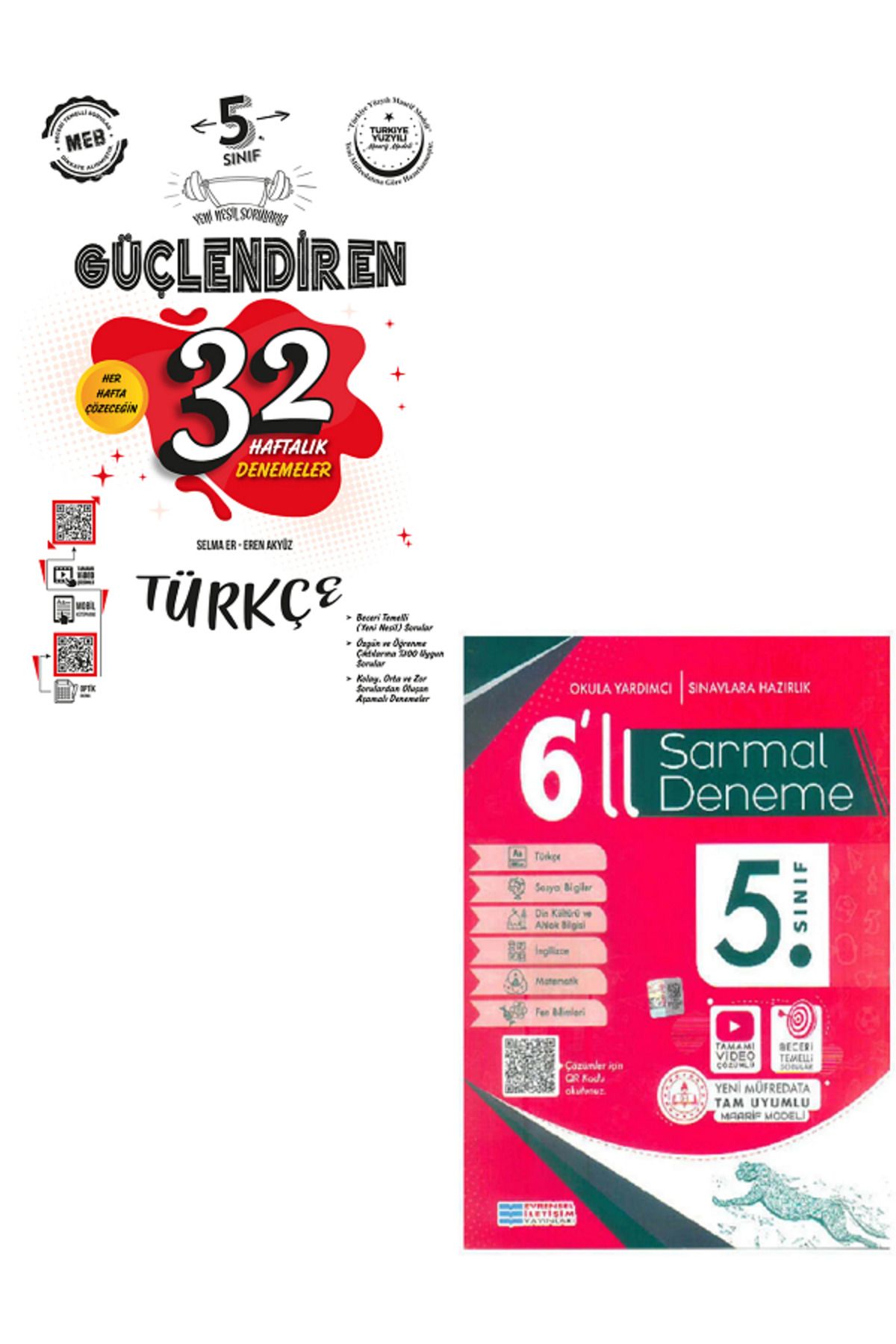 Evrensel İletişim Yayınları 5.Sınıf Ankara Güçlendiren Türkçe 32 Haftalık Denemeler + Evrensel 6'Lı Sarmal Deneme / 2 KİTAP