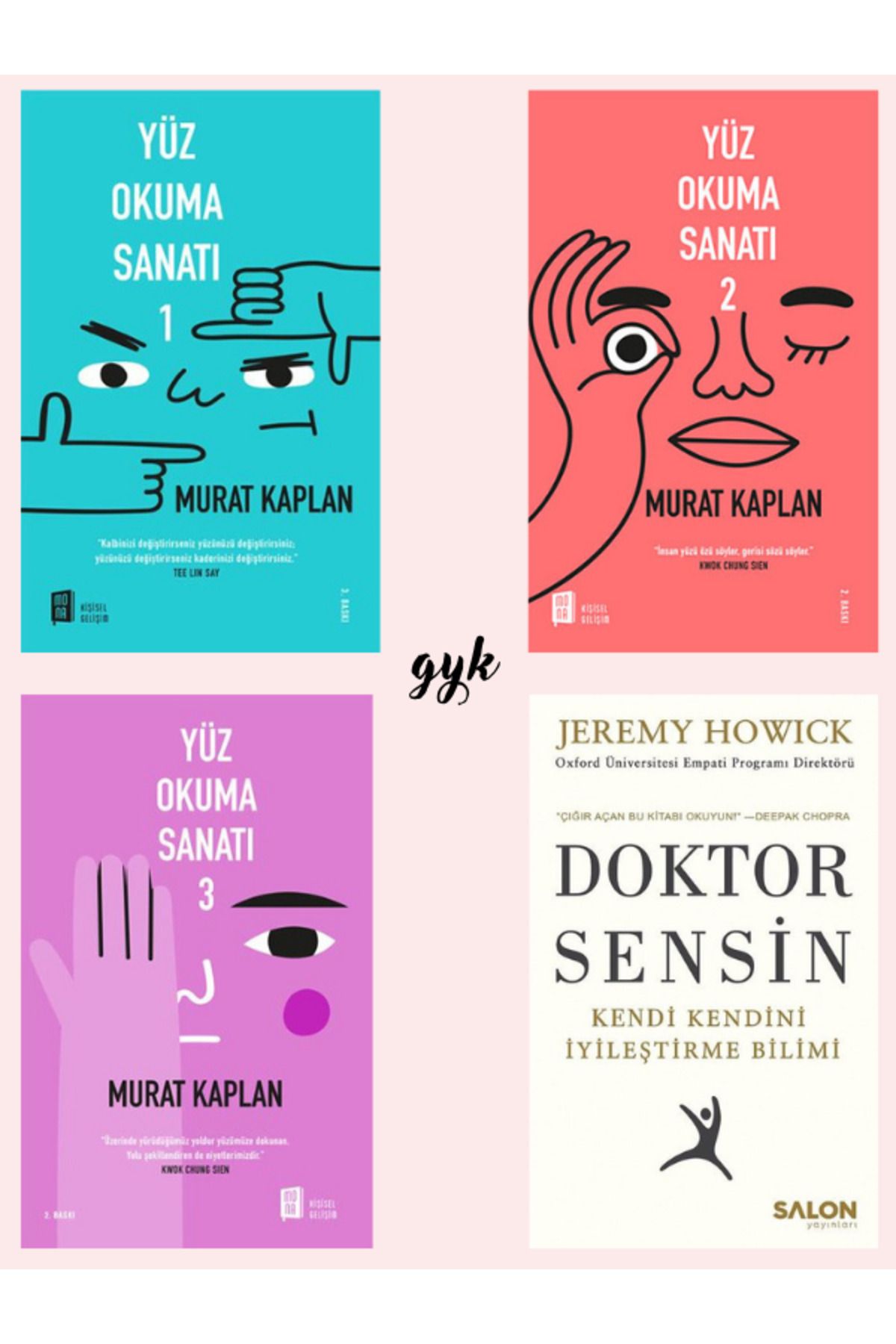 Mona Kitap Yüz Okuma Sanatı 1-2-3 ve Doktor Sensin 4 Kitap SET