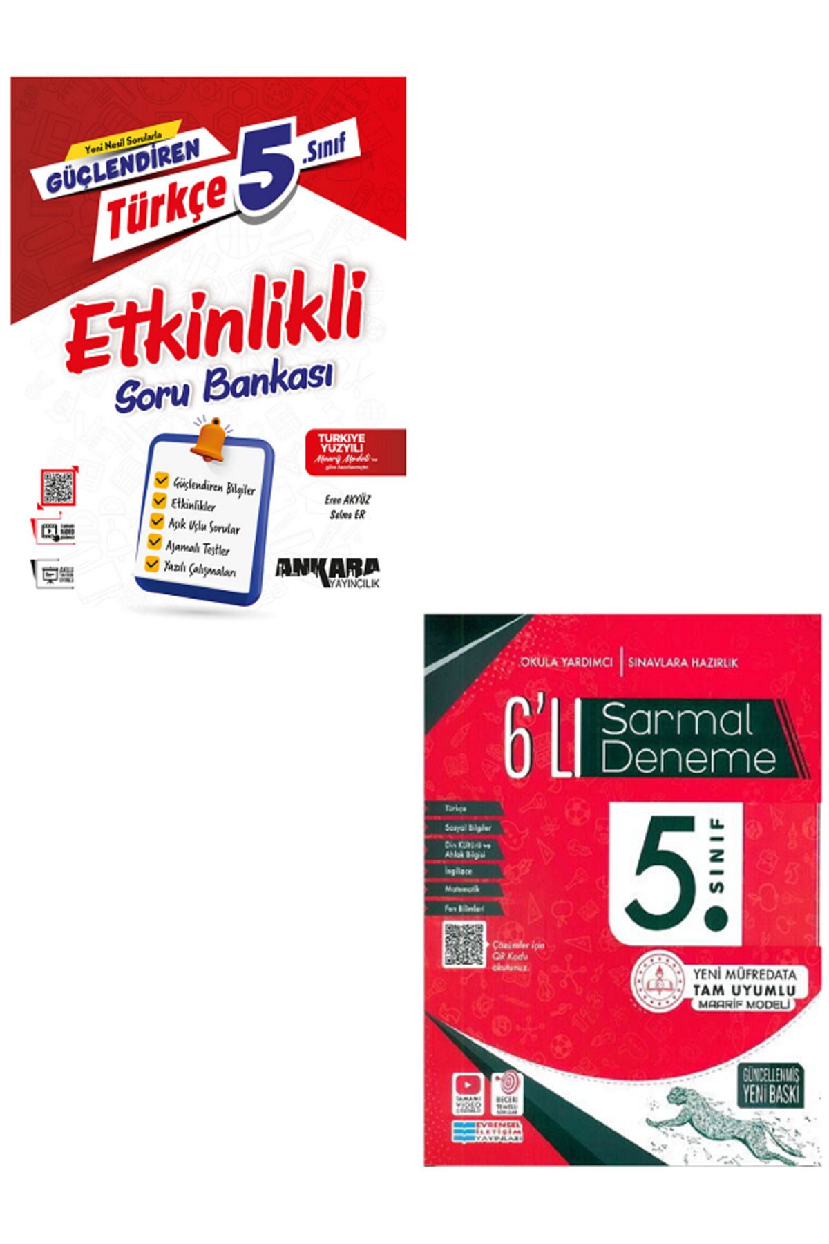 Evrensel İletişim Yayınları 5.Sınıf Ankara Güçlendiren Türkçe Etkinlik Soru Bankası + Evrensel 6'Lı Sarmal Deneme / 2 KİTAP