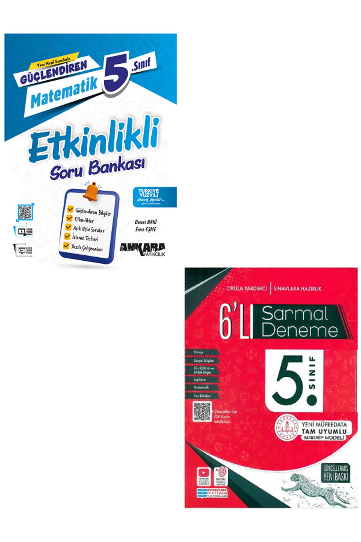 Evrensel İletişim Yayınları 5.Sınıf Ankara Güçlendiren Matematik Etkinlik Soru Bankası + Evrensel 6'Lı Sarmal Deneme / 2 KİTAP