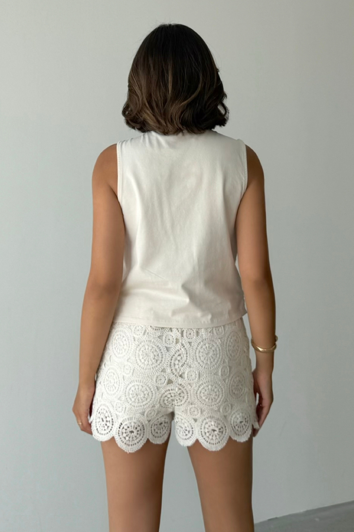 Trendyolmilla  Bej Kroşeli Astarlı Mini Şort & Bermuda TWOSS25SR00231 - Görsel 4