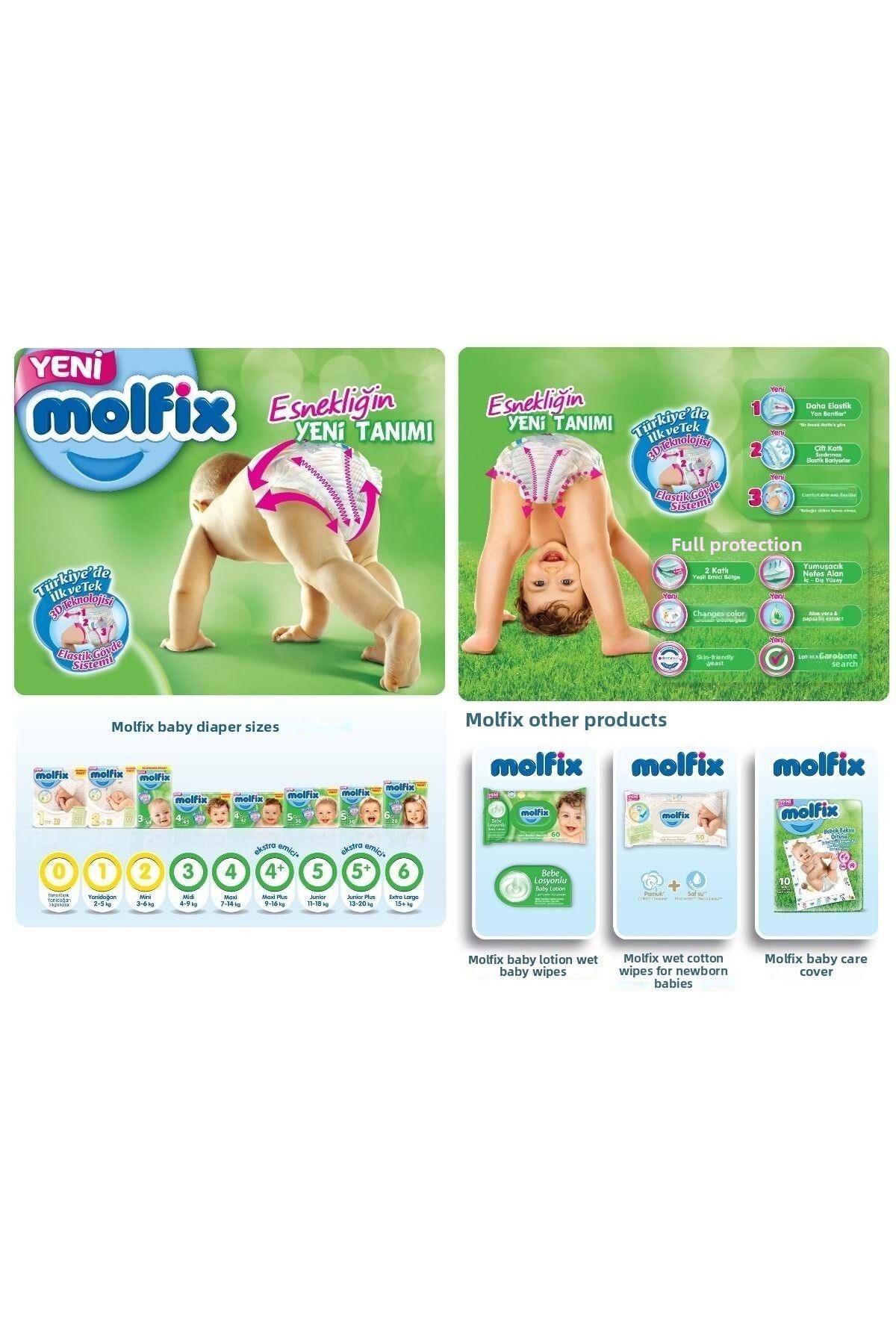 Molfix-حفاضات أطفال مقاس: 4 (9-20 كجم) ماكسي بلس 156 قطعة عبوة شهرية 6