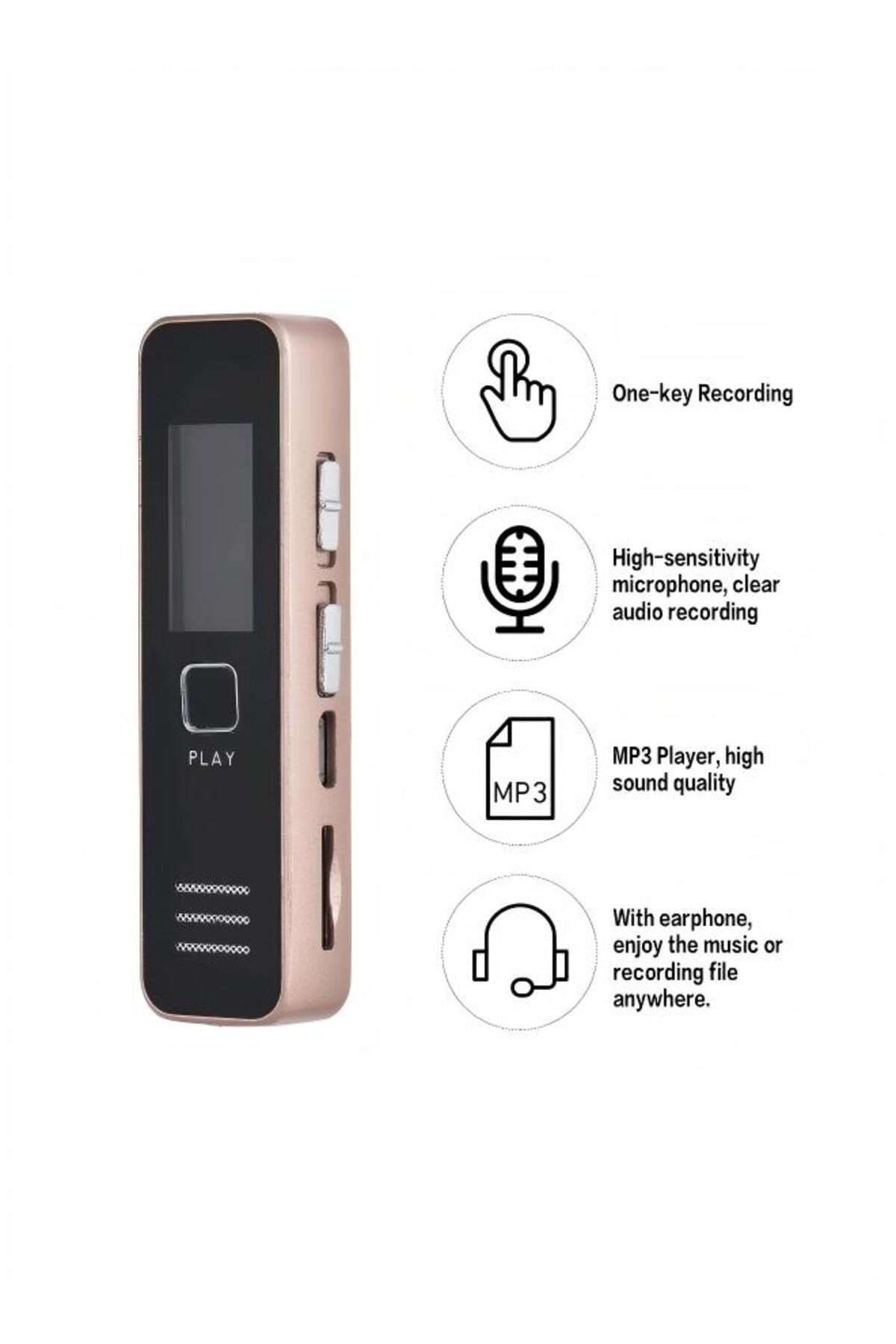 Generic-Digital Voice Recorder Audio Dictaphone MP3 Player USB Flash Disk for Meeting EABC21 Gold 6