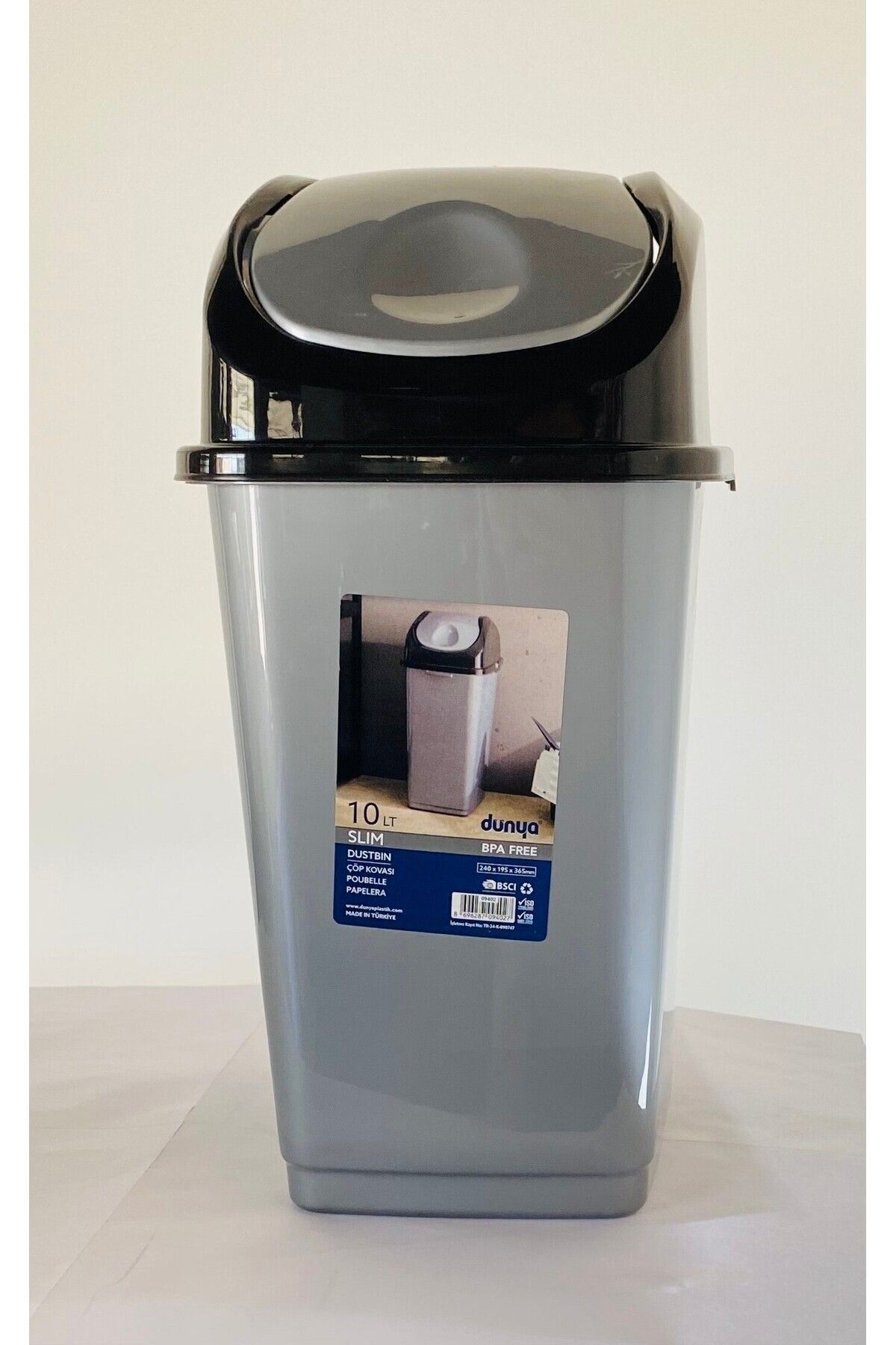 MOD10 Dünya Slim Çöp Kovası 10 Lt