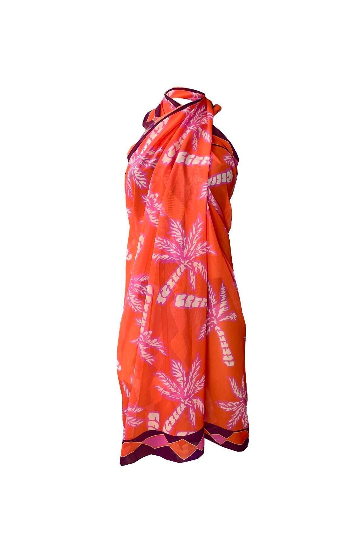 Bolder-Curve Pareo Chiffon Palm&Pomegranate (Big Size) 5