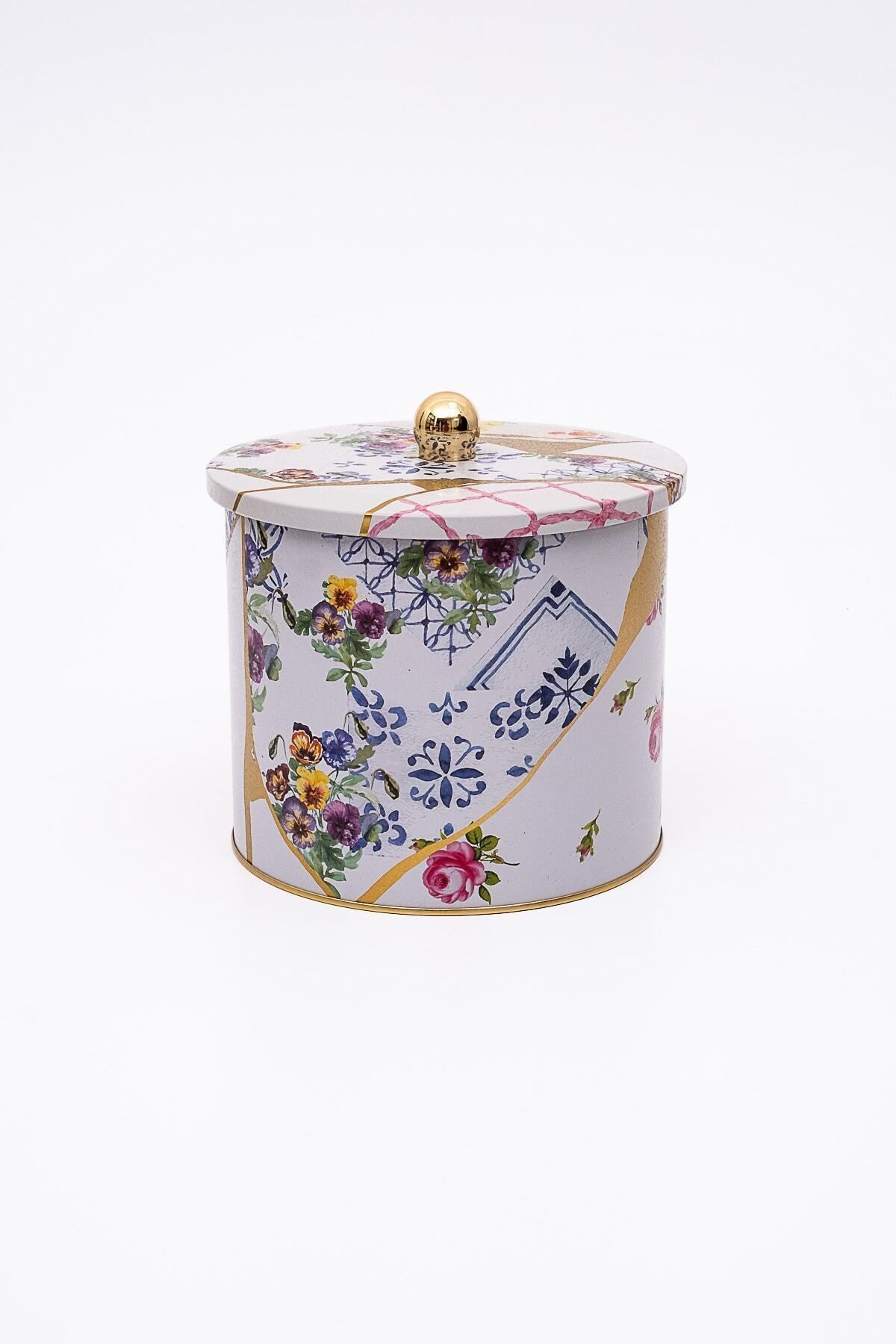 EVLE-Kint Sugi Patterned Food Storage Container - Metal Storage Container 17.5 Cm X 15.5 Cm Er146-4i 2