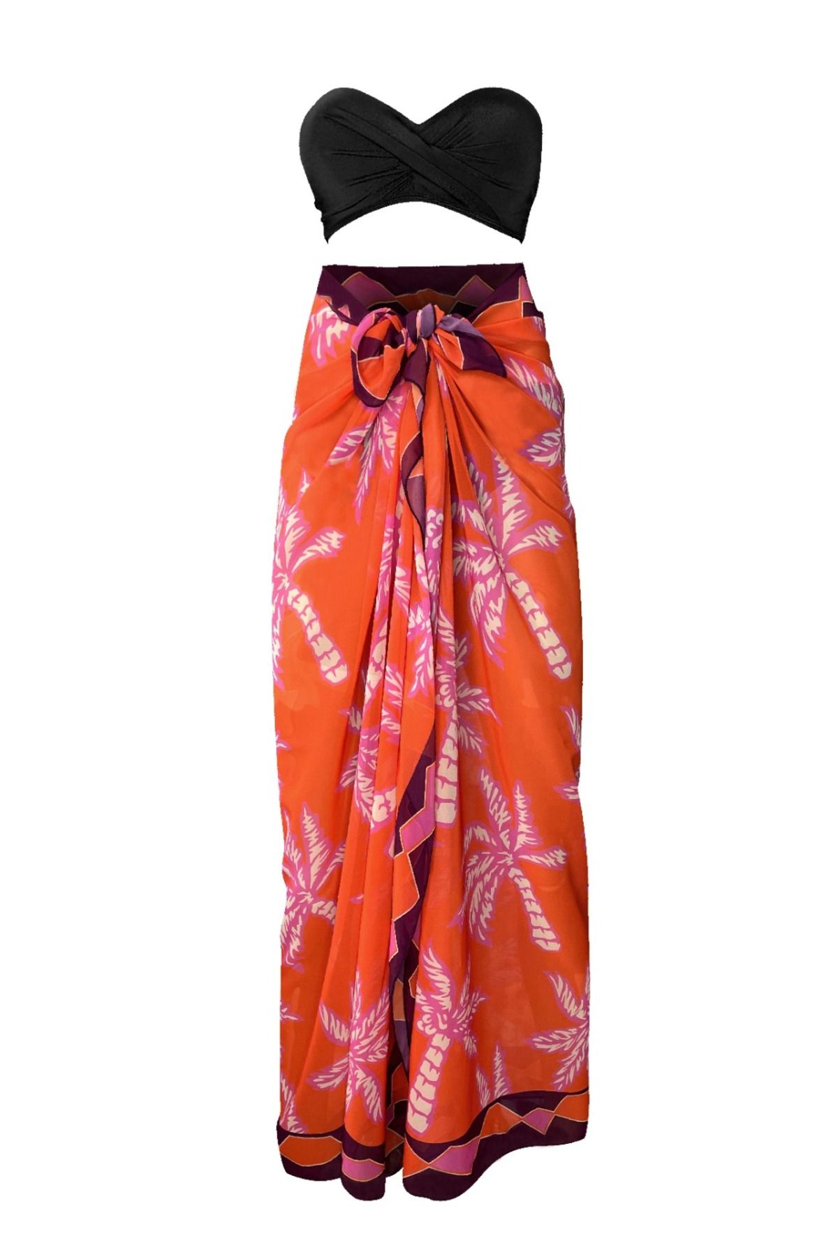 Bolder-Curve Pareo Chiffon Palm&Pomegranate (Big Size) 3