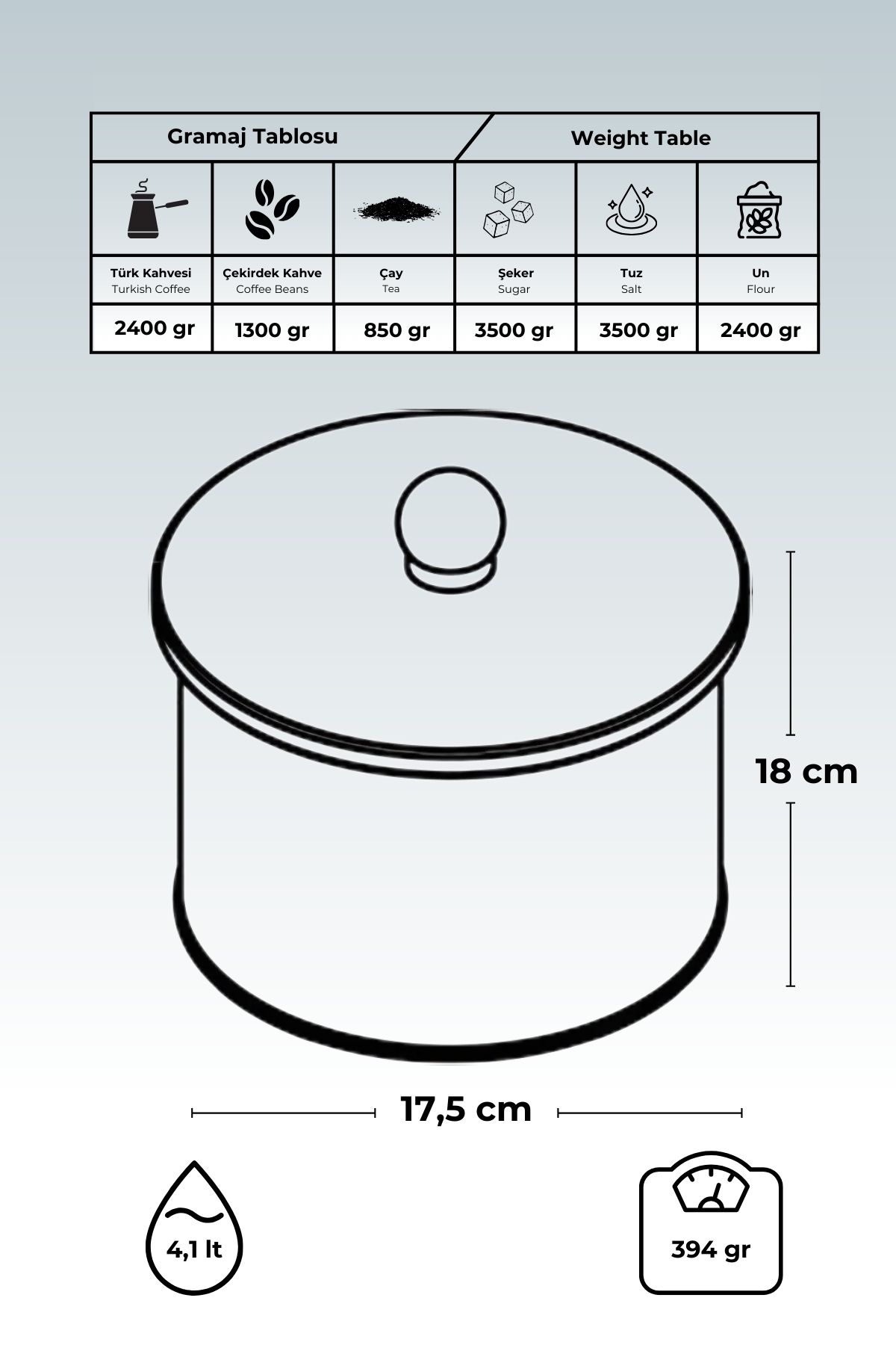 EVLE-Trellis Patterned Food Storage Container - Metal Storage Container 17.5 cm X 18 Cm, 4.1 Liter, Er147-V2 4