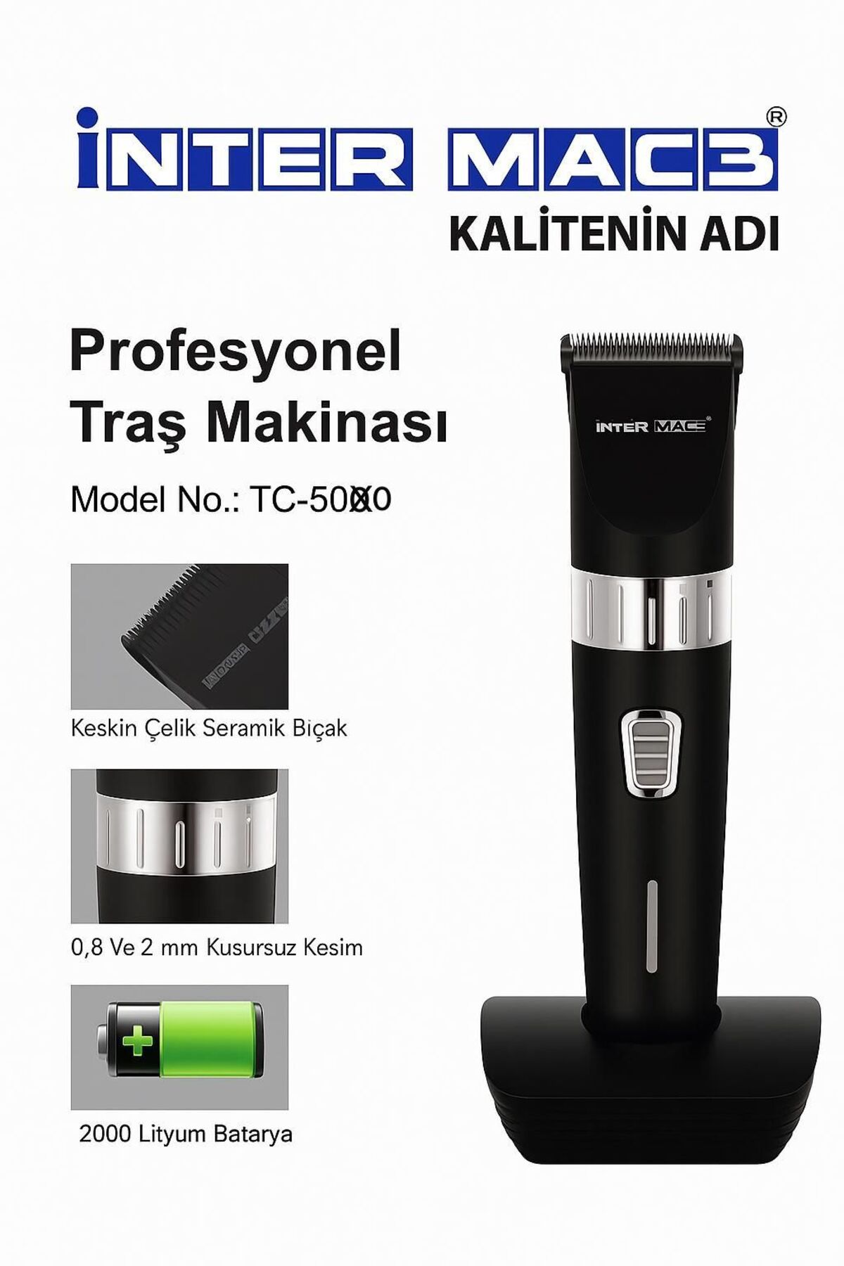 İNTER MAC3 Tc-5000 Profesyonel Kuaför Tipi Saç & Sakal Kesme