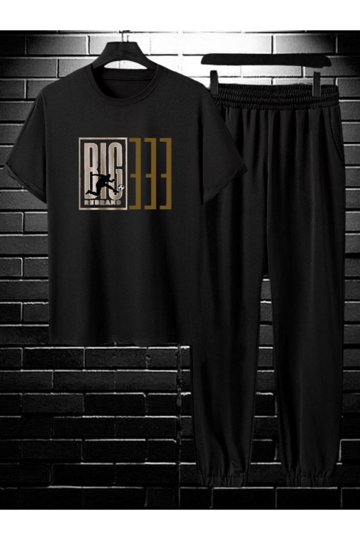 REBRAND Spor Giyim Oversize T-shirt Takımı - Baskılı Alt Üst Eşofman