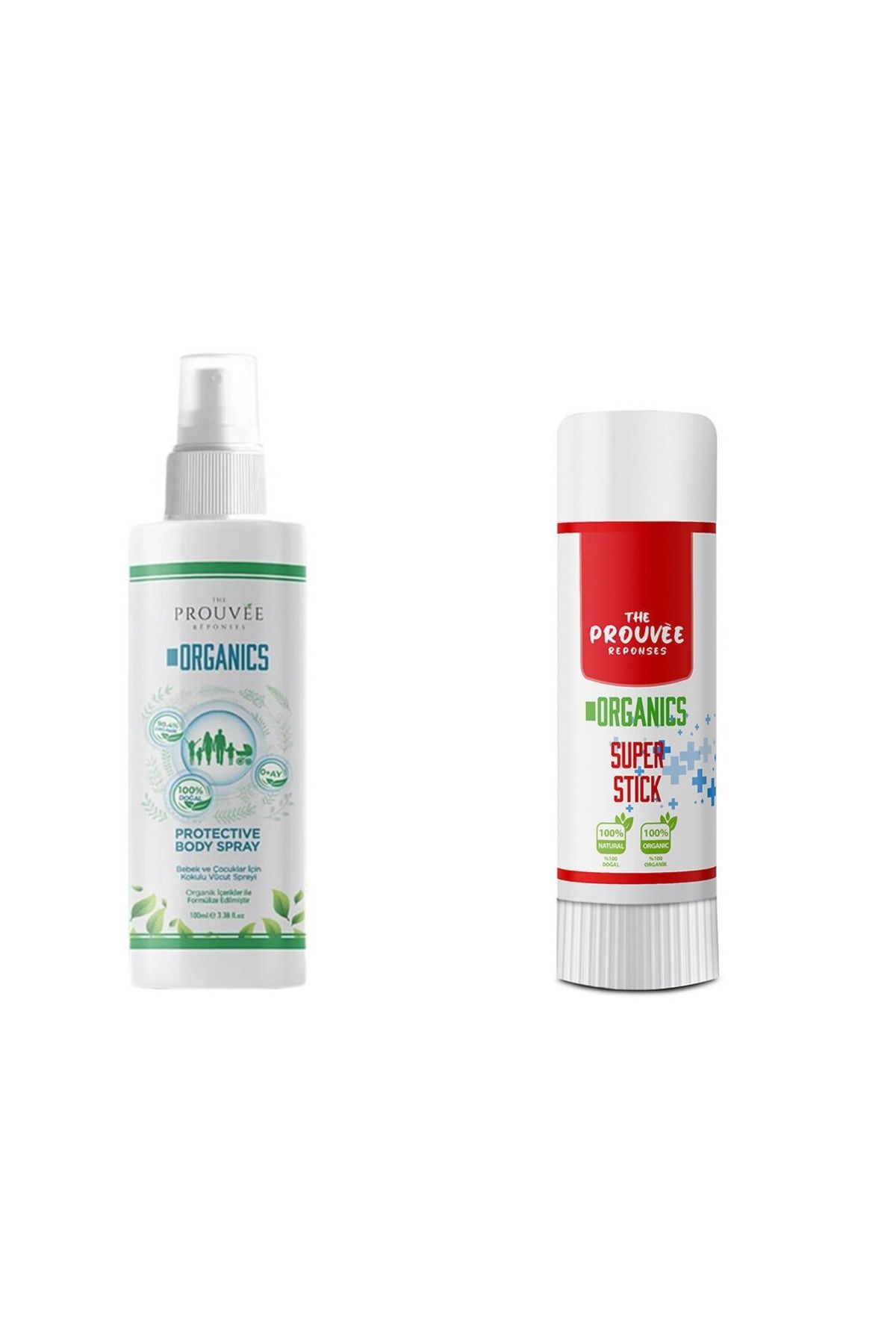 The Prouvee Reponses Organics Doğal ve Organik Sivrisinek Kovucu Sprey 100 ml + S.O.S Stick Anlık Yatıştırıcı Stick 15gr