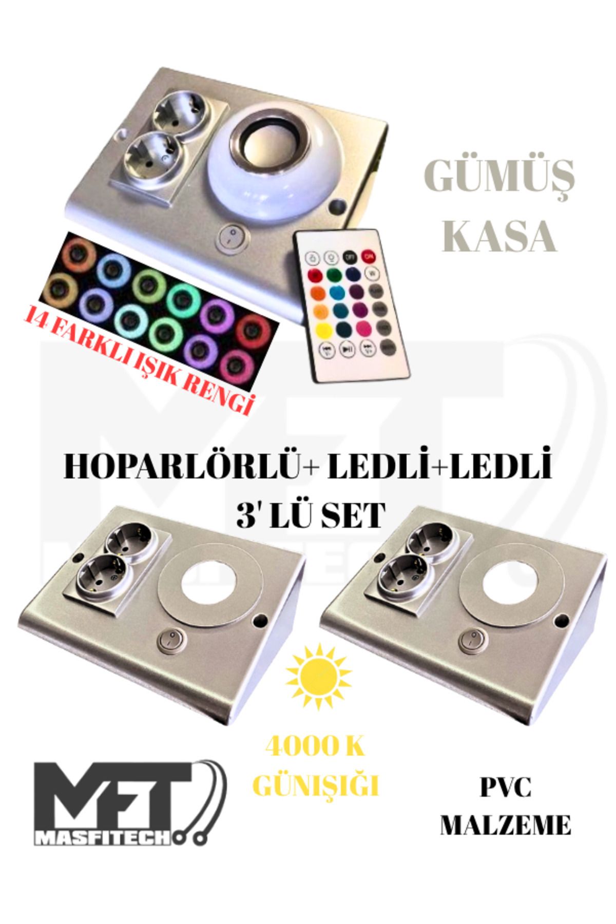 Masfitech Dolap Ve Tezgah Altı Bluetooth Müzik Çalar Ve Ledli Prizmatik Venüs (3'LÜ SET) 4000K GÜNIŞIĞI