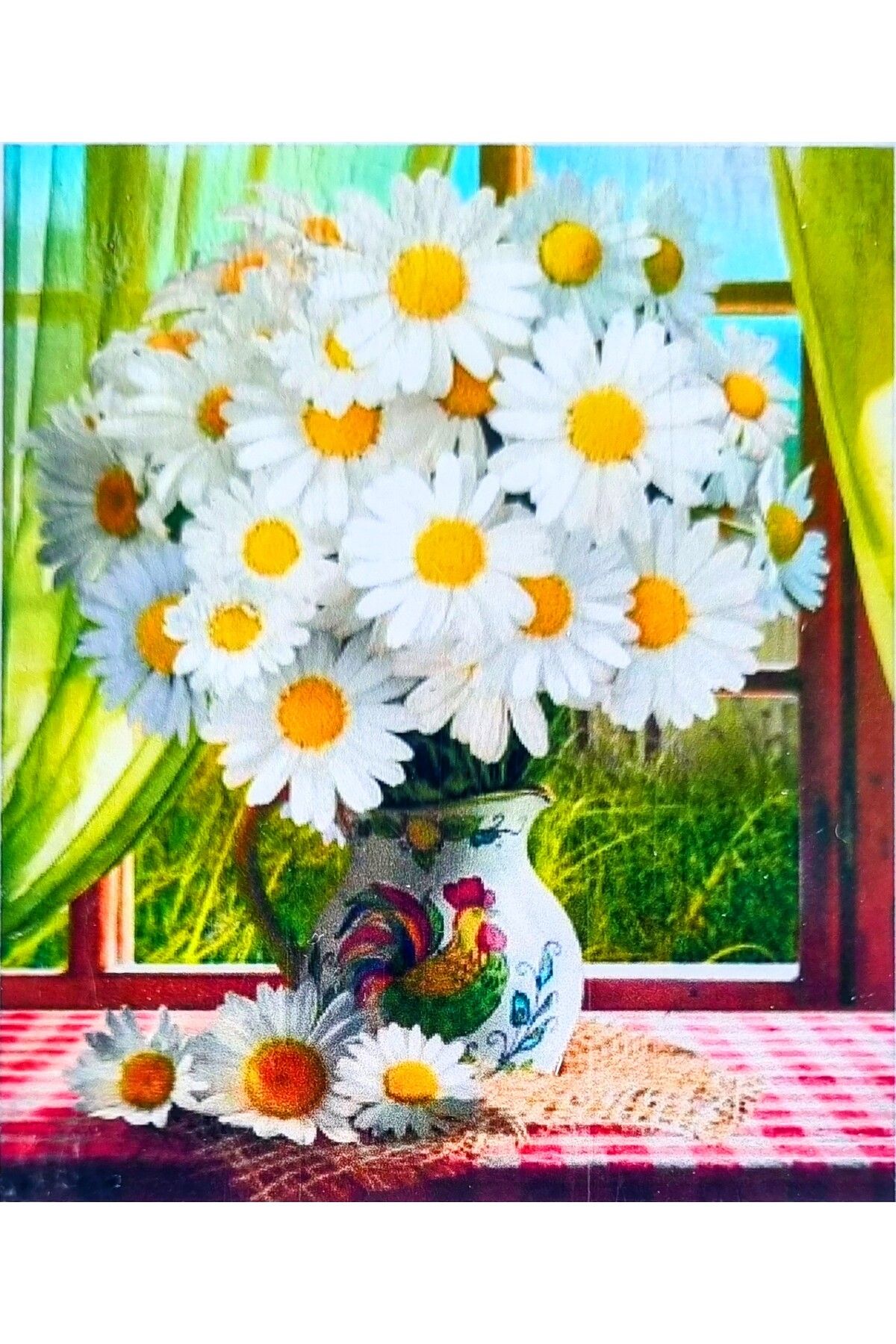 Hobiline 5D'li Elmas Boncuk Yapıştırma Taş İşleme Mozaik Goblen KİT "PAPATYA" 50x40 cm