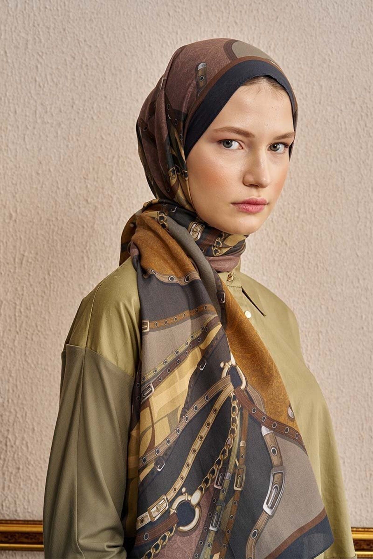 Perla Scarf & More ED Celebrity Pietra Şal - Kahverengi