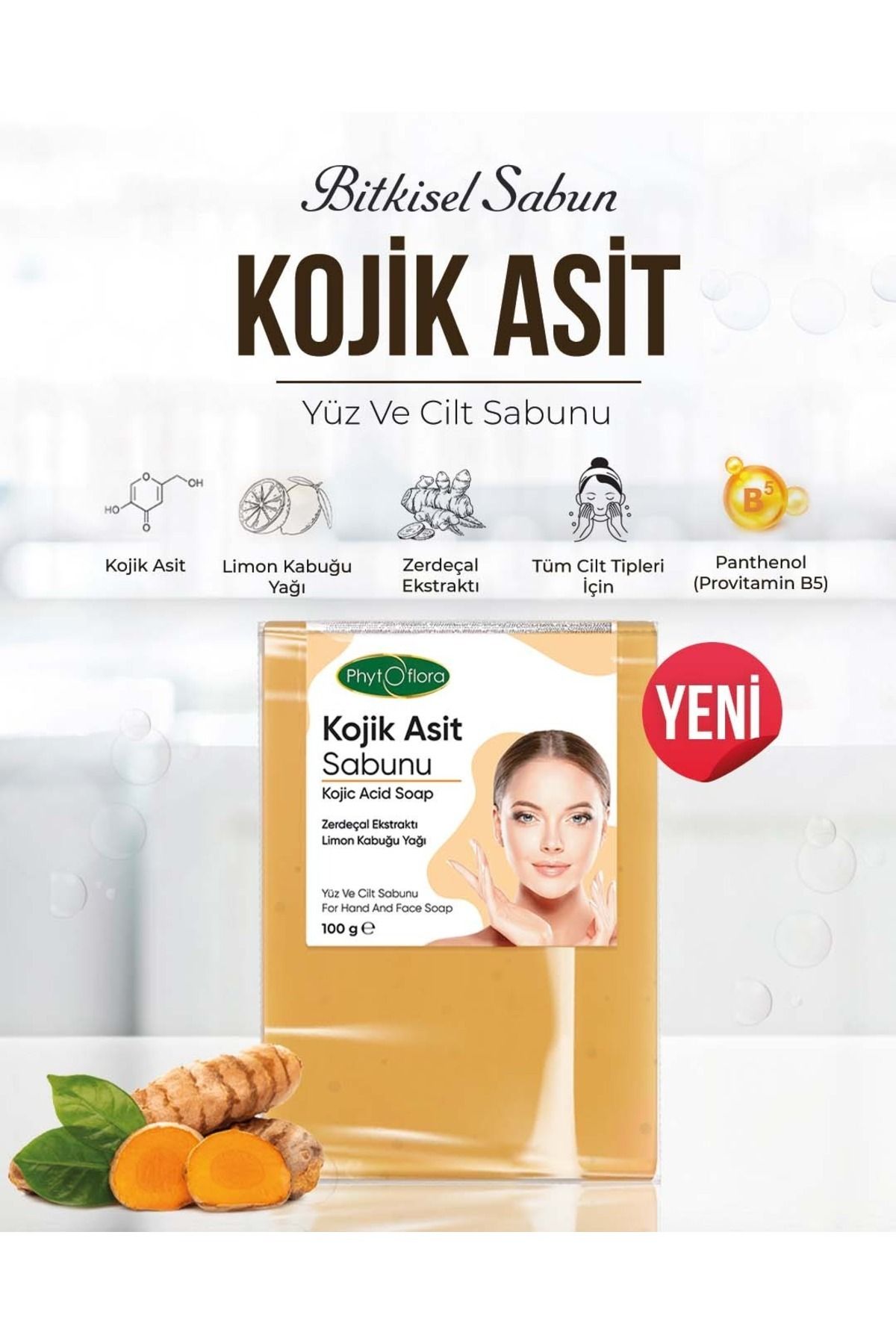 Phytoflora Kojic Asit Sabunu, Zerdeçal Ve Kojik Asit Etkisi Ile Leke Karşıtı Kojik Asit Sabunu
