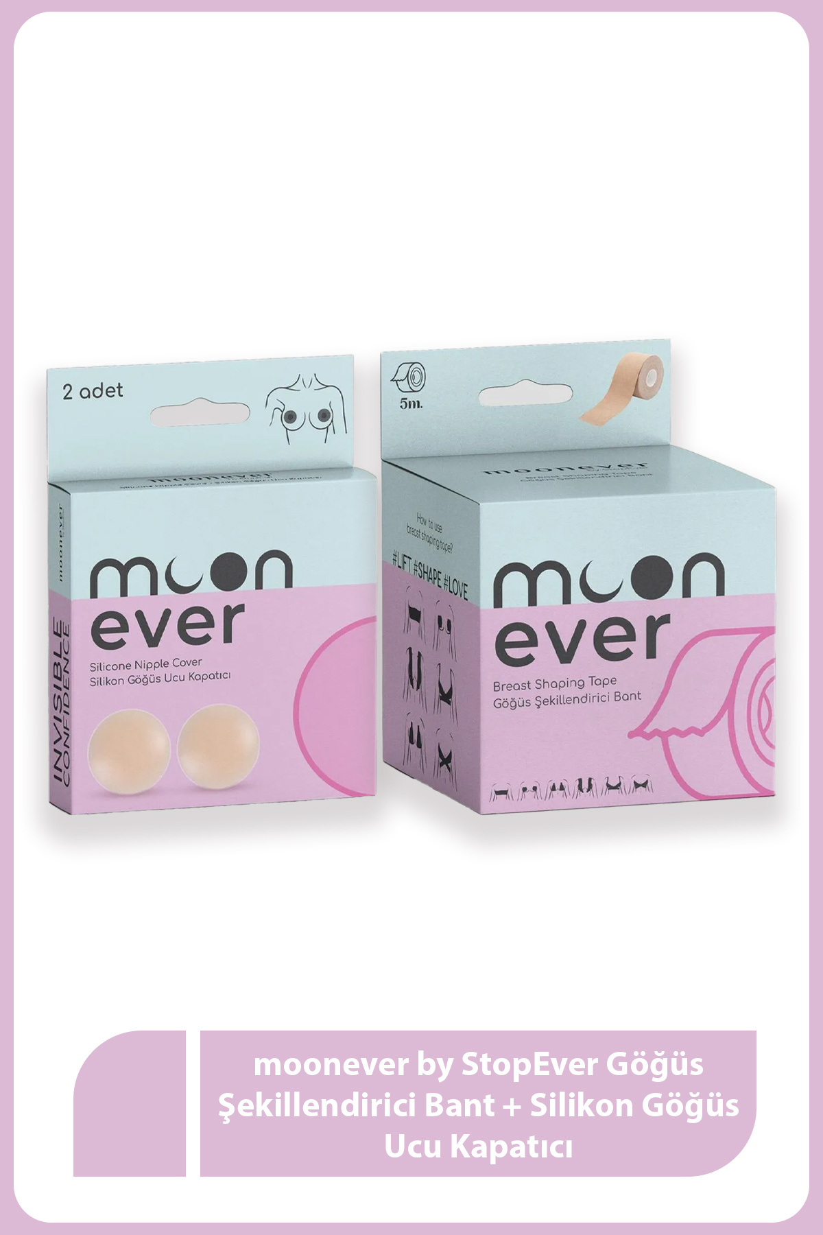 moonever by stopever Göğüs Şekillendirici Bant + Silikon Göğüs Ucu Kapatıcı
