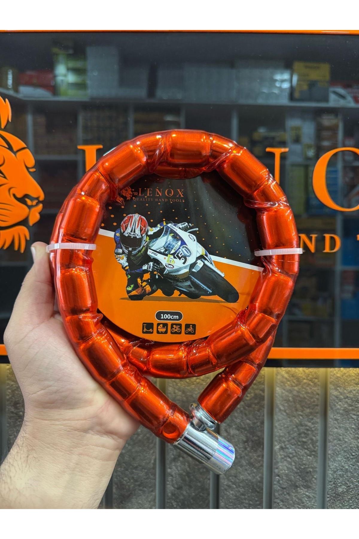 Lenox Tools Motorsiklet Kilidi 1. Kalite Exstra Güçlü 22 mm × 100 cm – Kokusuz