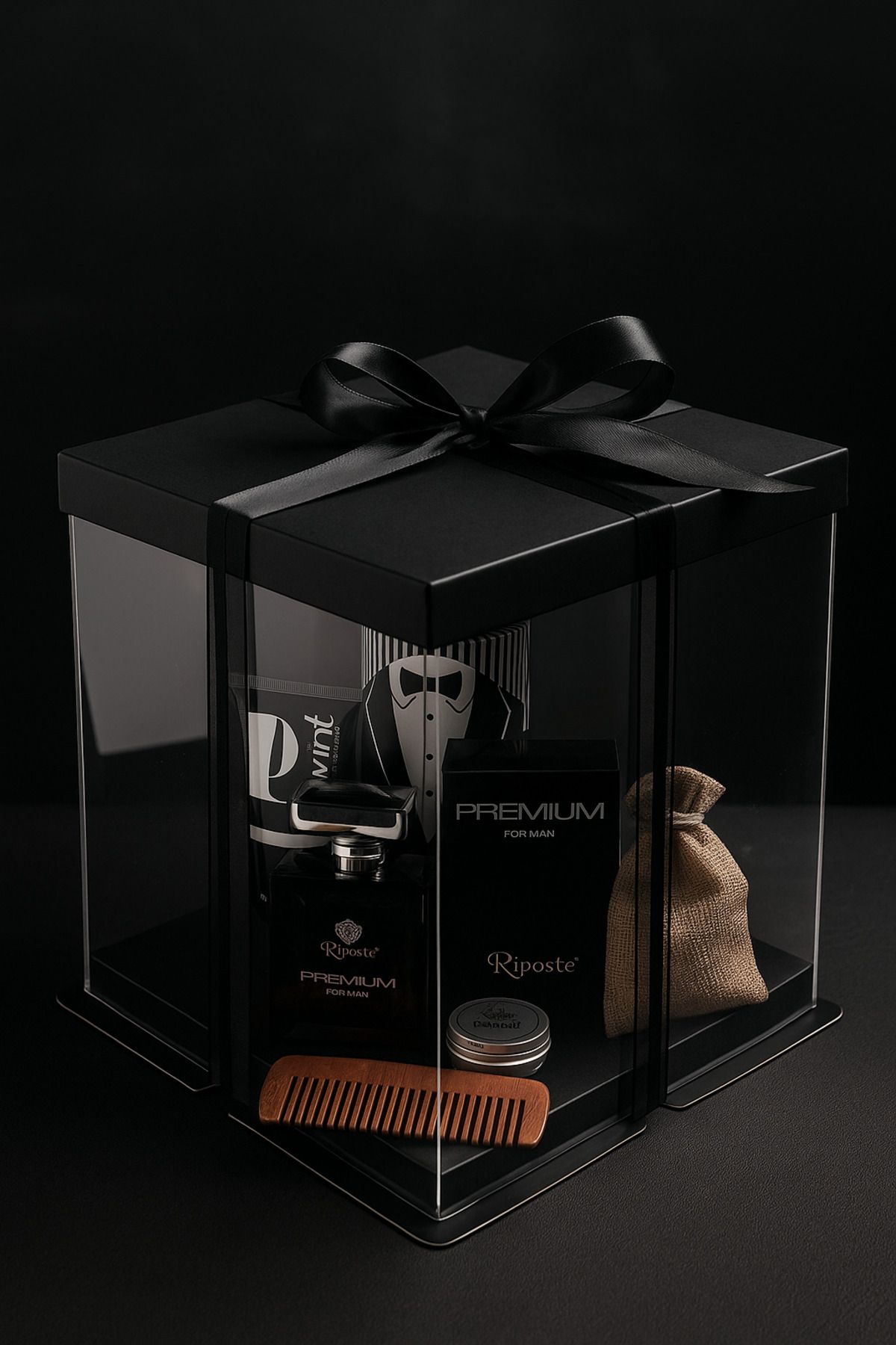 shop Erkek Premium Damat Bohçası Hediye Seti – Parfüm, Tarak, Bakım Ürünleri ve Özel Kutulu Şık Sunum