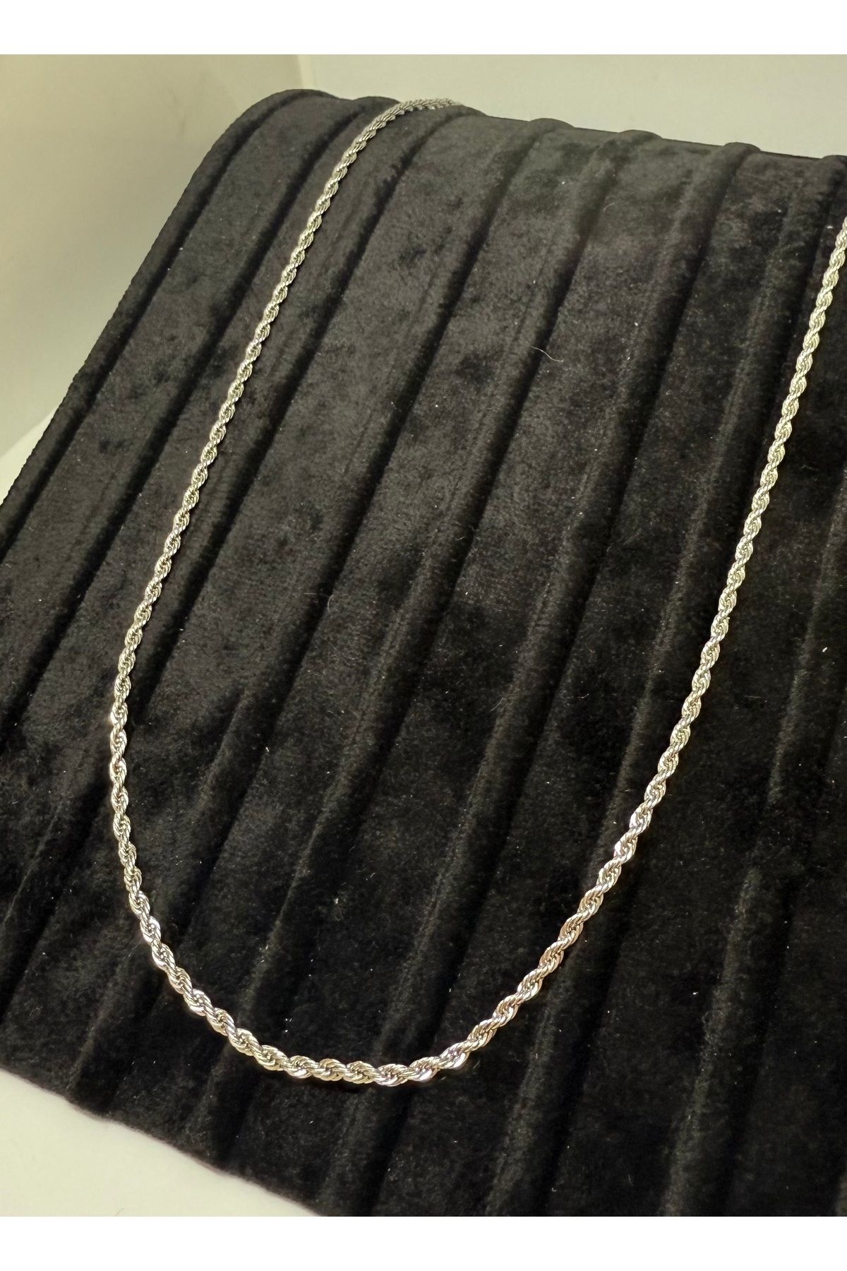 Gulsah's Store Çelik Silver Ince Uzun Burgu Zincir