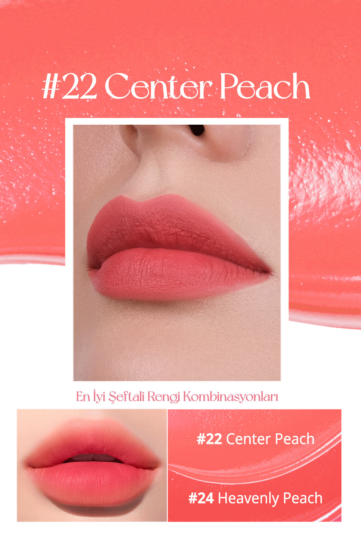 Uzun Süre Kalıcı ve Hafif Formüllü, Kadife Bitişli Tint PERIPERA Ink Airy Velvet (22 Center Peach) — صورتی 6357 — تصویر 4 از 9