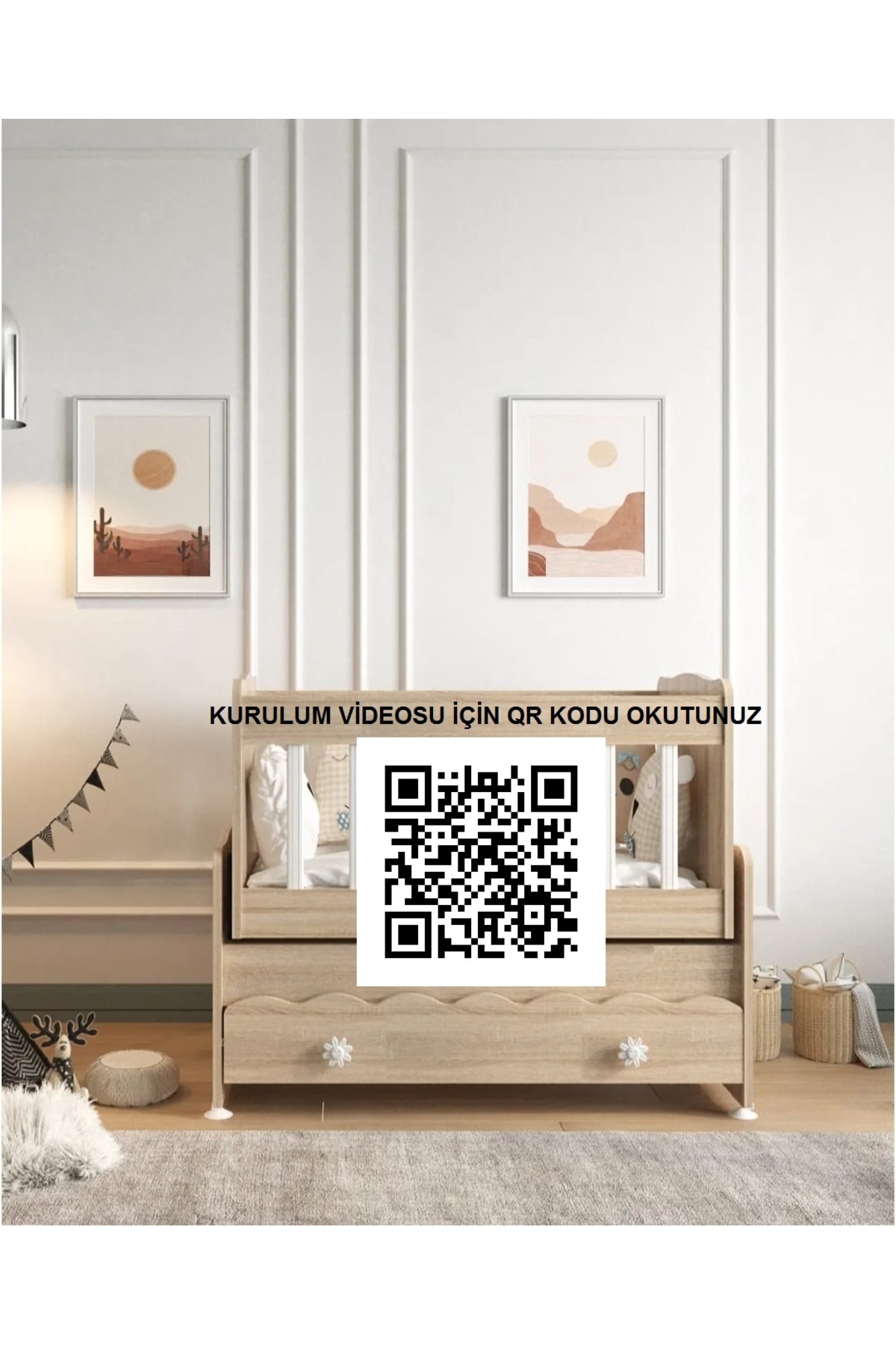 ardilla furniture Beşik Çekmeceli Sallanır Anne Yanı Ahşap Bebek Beşiği Sonoma fotoğrafı 5 (önizleme)