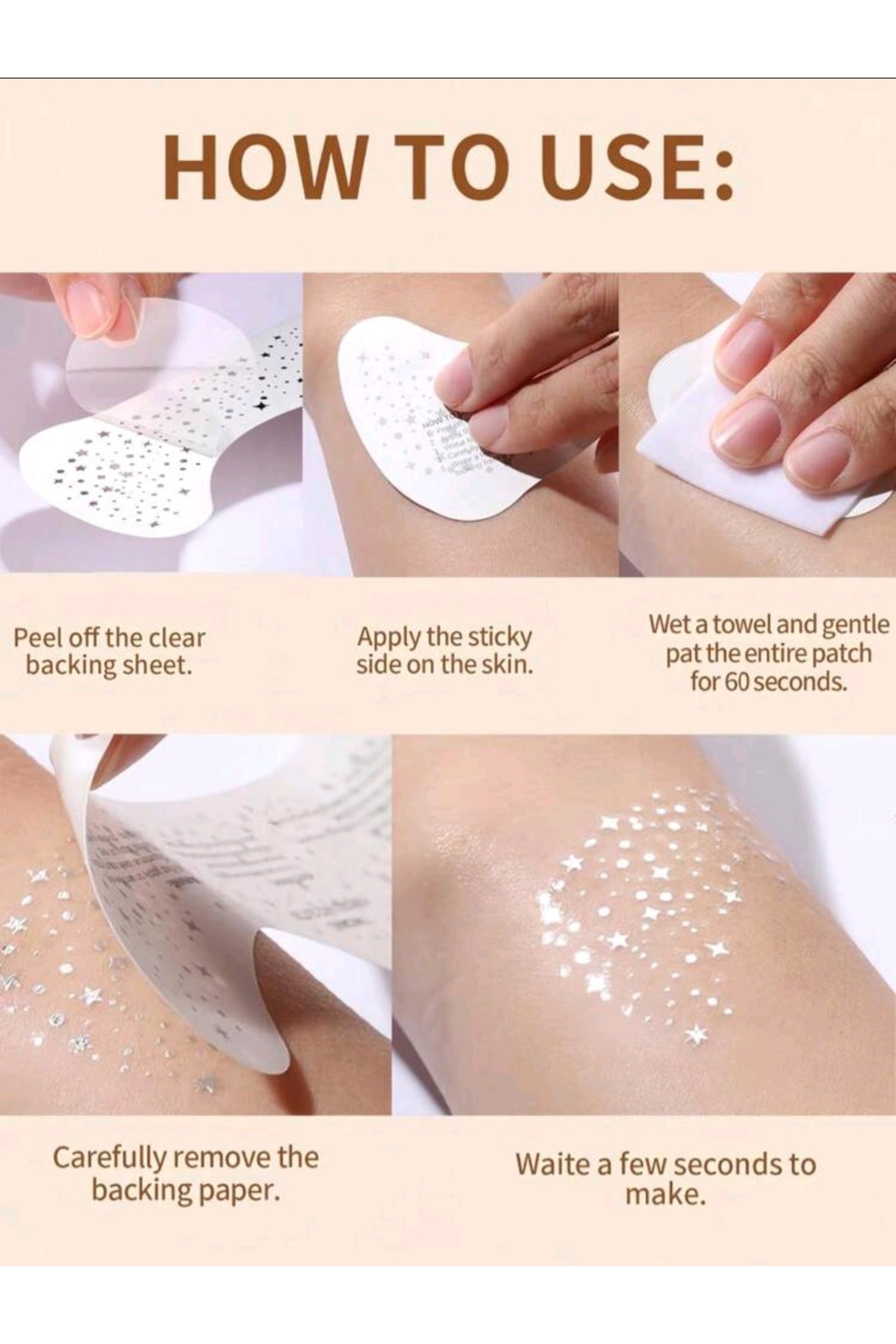 Yüz Çili Çil Parıltısı Party Işıltısı Geçici Dövme Tattoo Glitter Gold Sticker — زرد Sblon-RS459-1 — تصویر 3 از 3