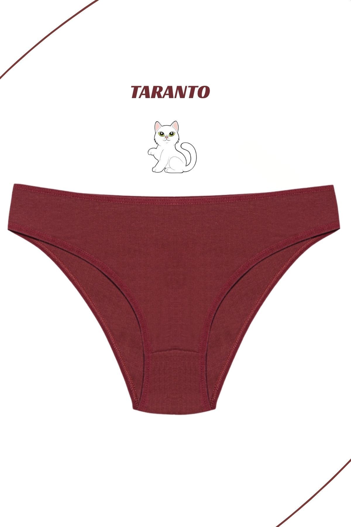 MİSTİRİK-Chiloți slip din bumbac elastic cu talie înaltă model Taranto Culoare Bordeaux 1