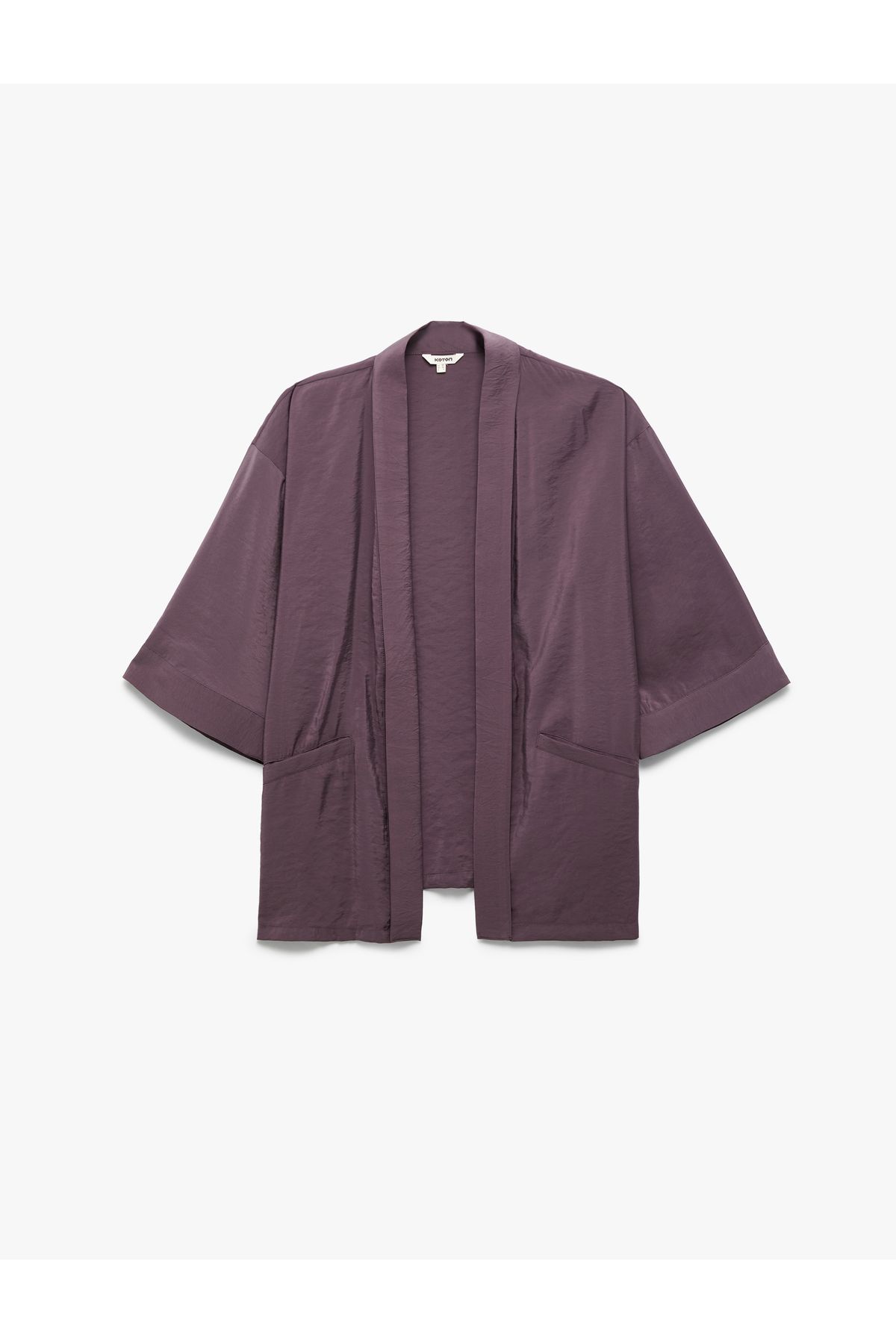 Modal Kumaş Cepli 3/4 Geniş Kollu Kimono