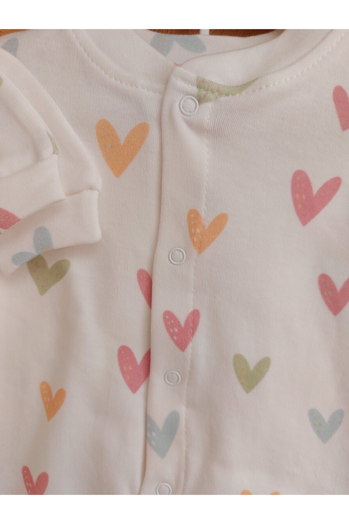 Wity Baby Kız Bebek Yenidoğan %100 Pamuk 5 Li Kalp Desenli Hastane Çıkışı fotoğrafı 4 (önizleme)