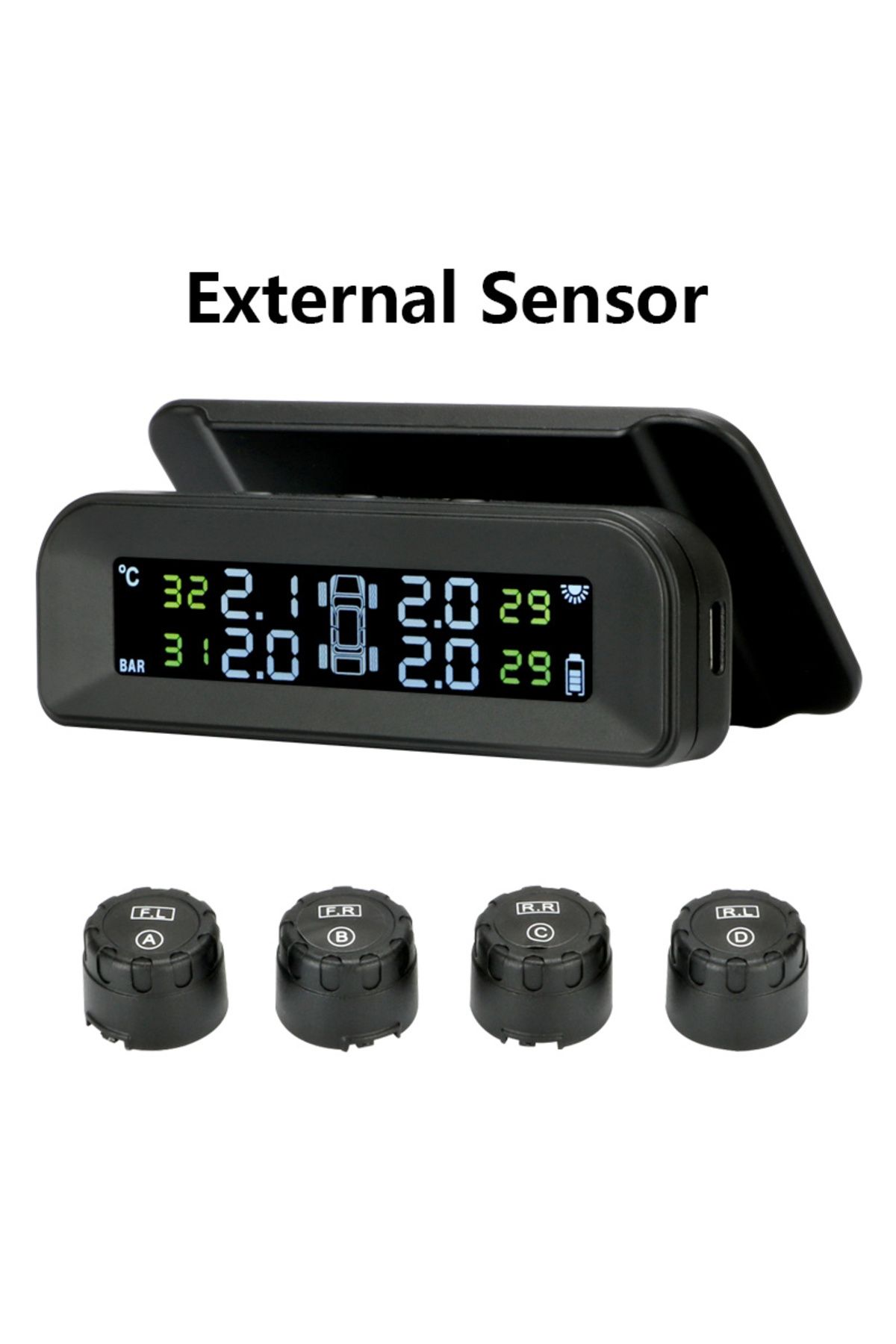 Choice-External sensors TPMS Car Tire Pressure Alarm Monitor System Automatic Brightness Control Wireless S 1