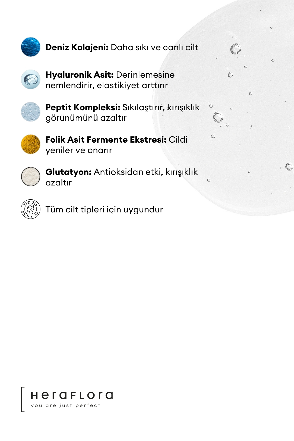 Kolajen, Peptit, Canlandırıcı, Yenileyici Yaşlanma Karşıtı Cilt Serumu 30 ml — 8684704334054 — تصویر 3 از 7