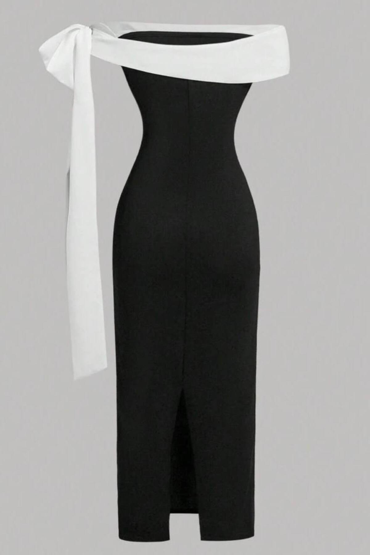 Varyete  Fiyonk Detay Midi Boy Varyete Elbise - Görsel 5