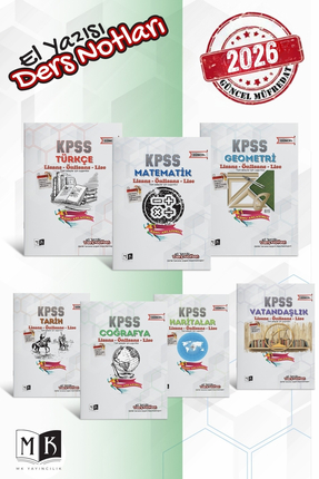 MK Yayıncılık 2026 Kpss Genel Kültür Genel Yetenek El Yazısı Ders Notları Ful...