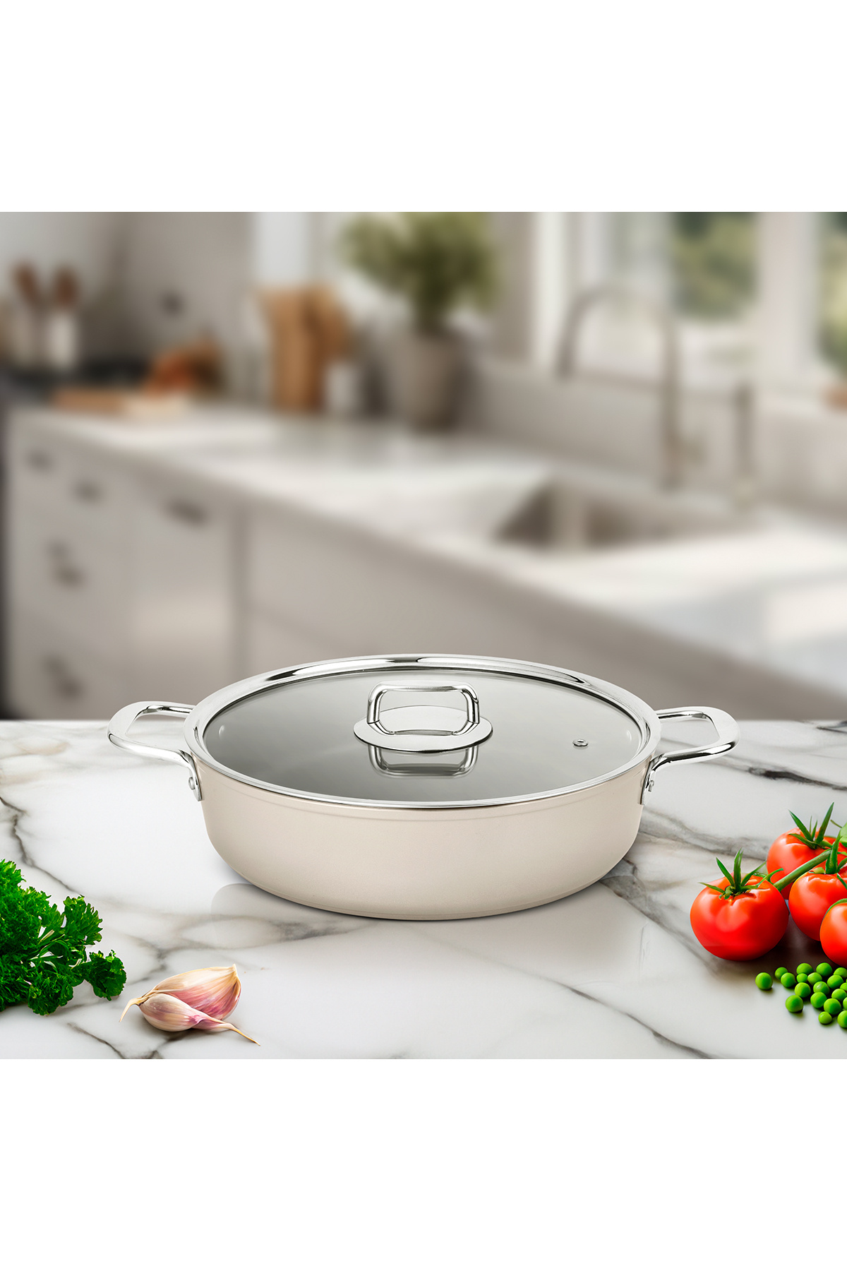 Aryıldız Atlanta Beige Short Pot 26 cm