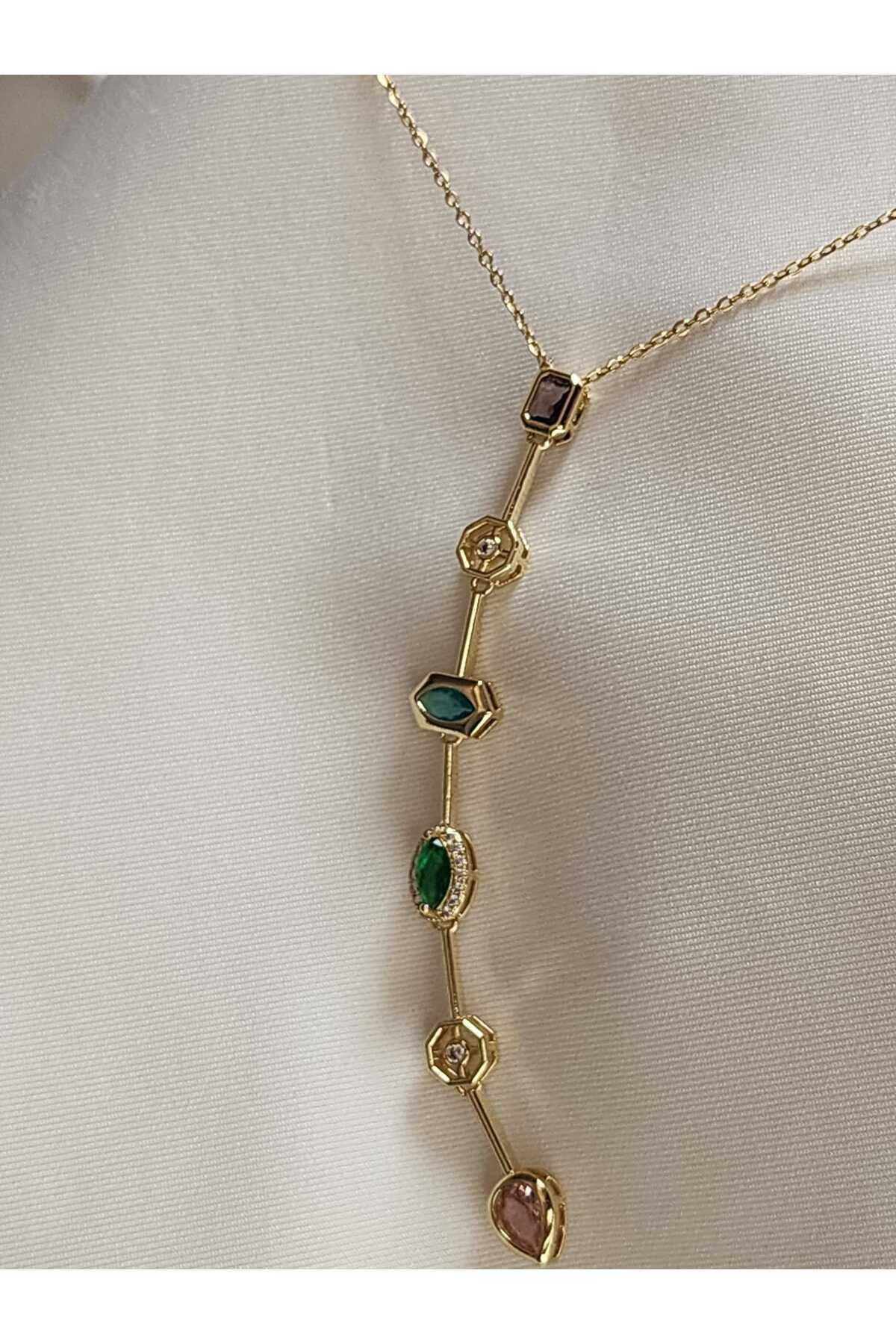 ZÜLİSCH Y KOLYE ÇELİK RENKLİ GOLD PASLANMAZ SUYA DAYANIKLI