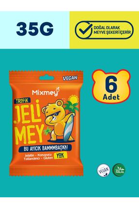 Mixmey Jelimey Tropik 6 Adet x 35 gr | Jelatinsiz Koruyucusuz Tropik Lezzet G...