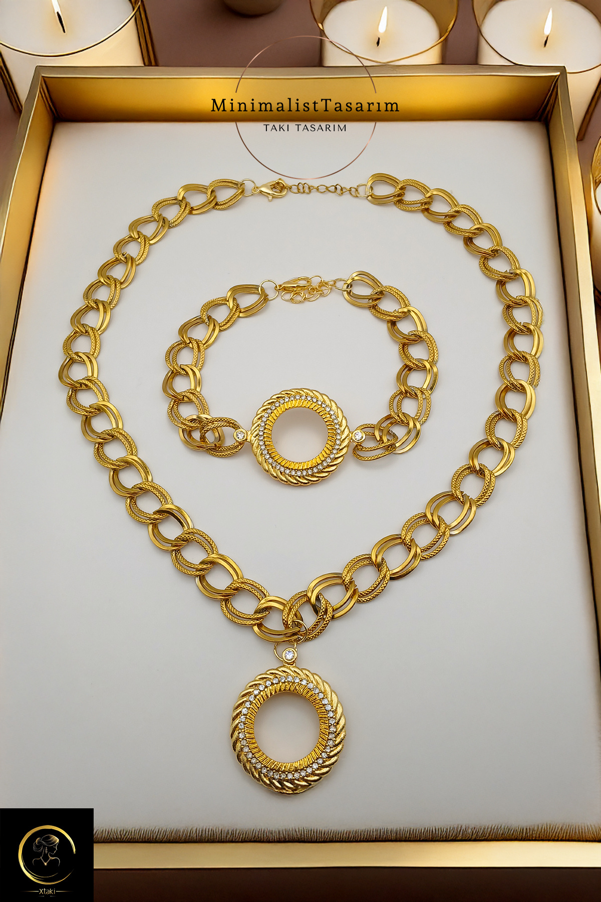 Quarter Bracelet Necklace Sets: Quarter Gold Jewelry with Milky Way and Star Trek Designs
