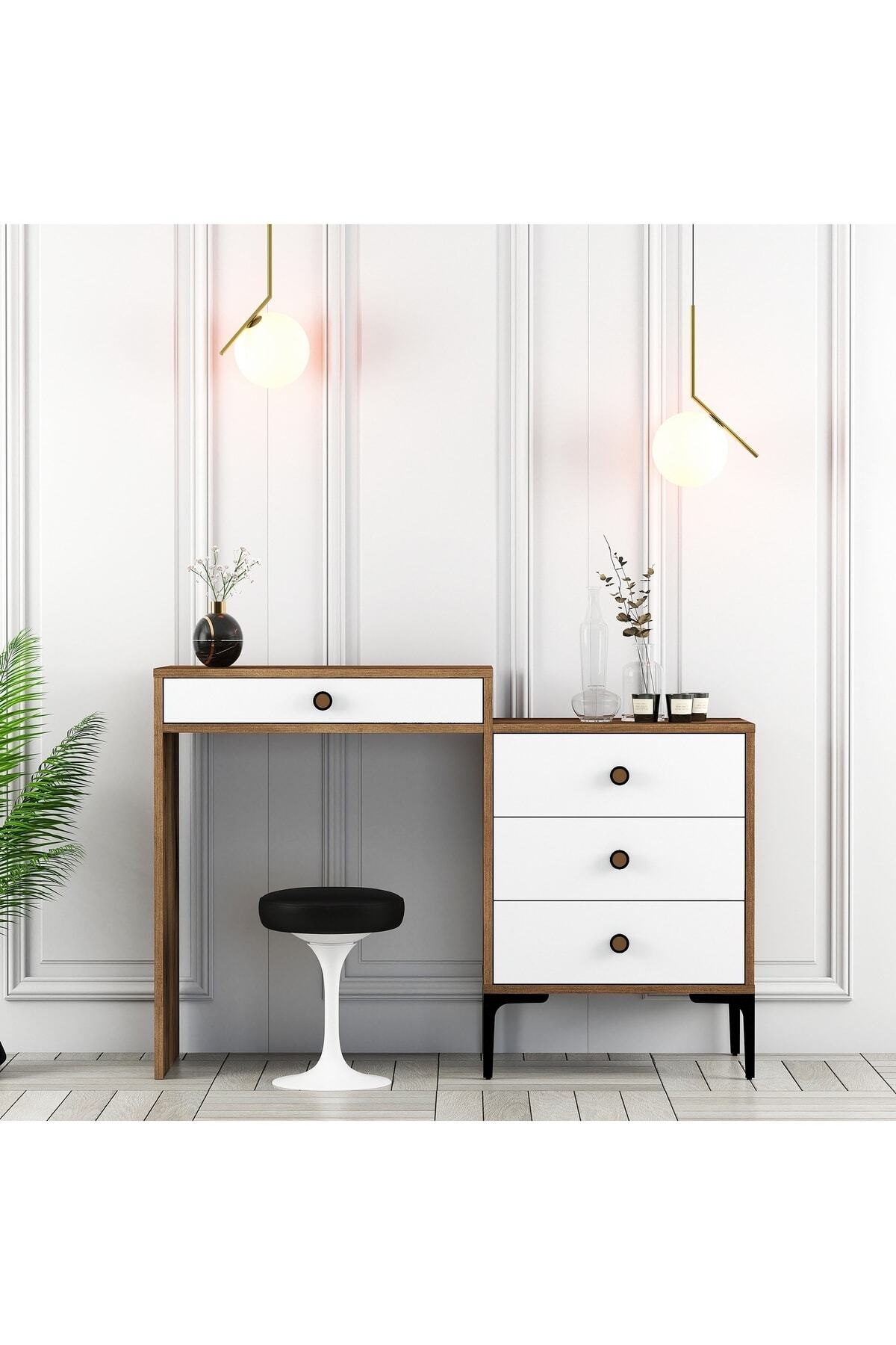 Variant Lisbon Vanity Dresser - Walnut / White