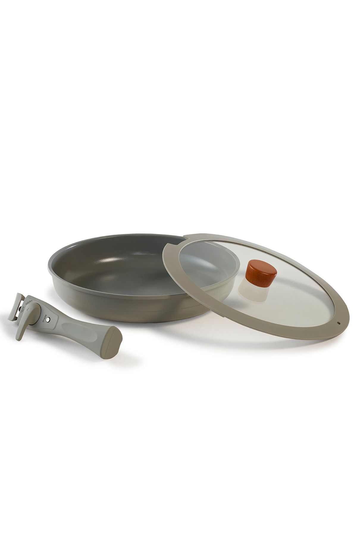 NEOFLAM-Midas Gray 15 Piece Nested Induction Pot and Pan Set with Detachable Handles 4